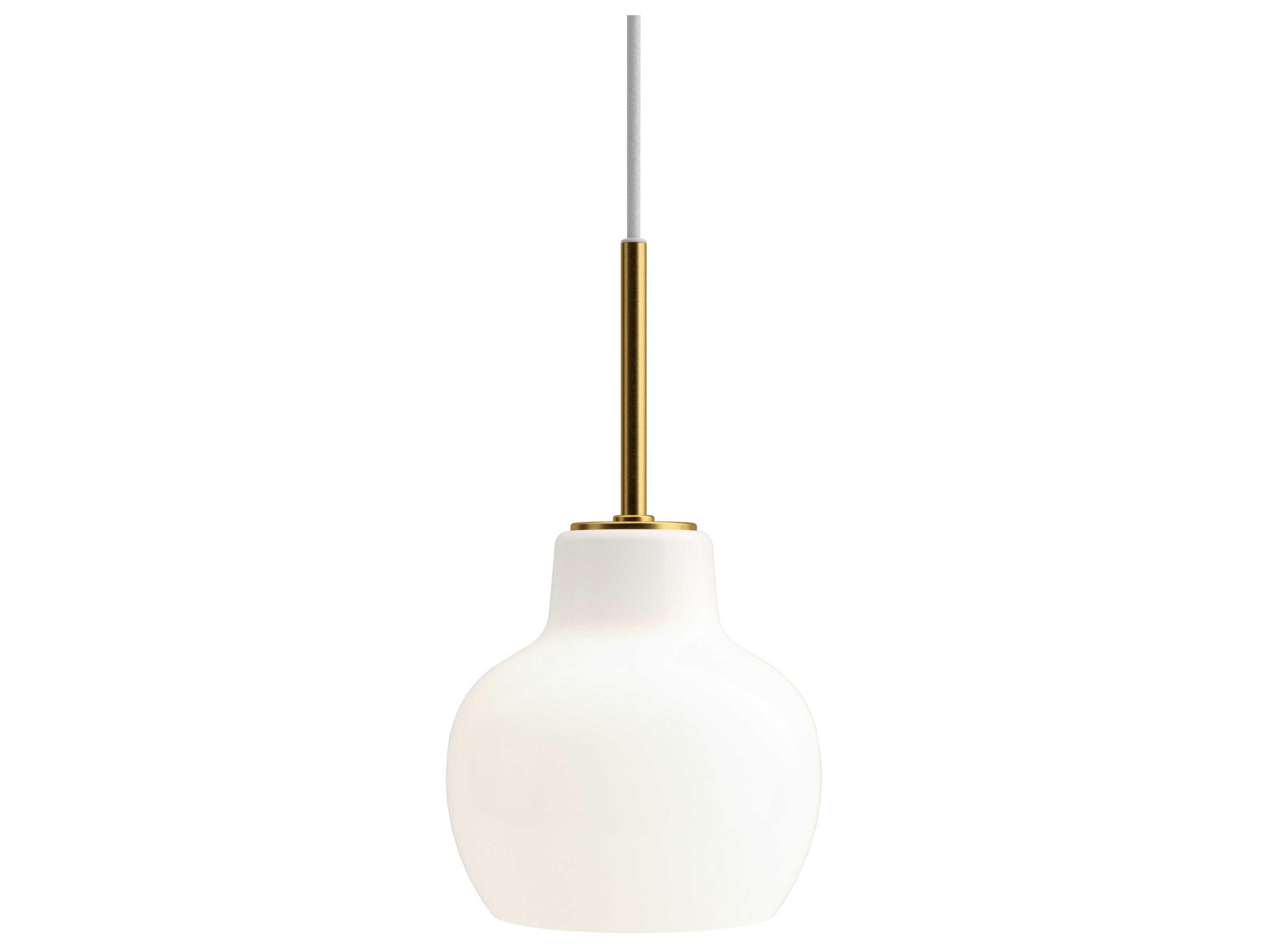 VL Ring Crown 1-Light Polished Brass White Bell Mini Pendant