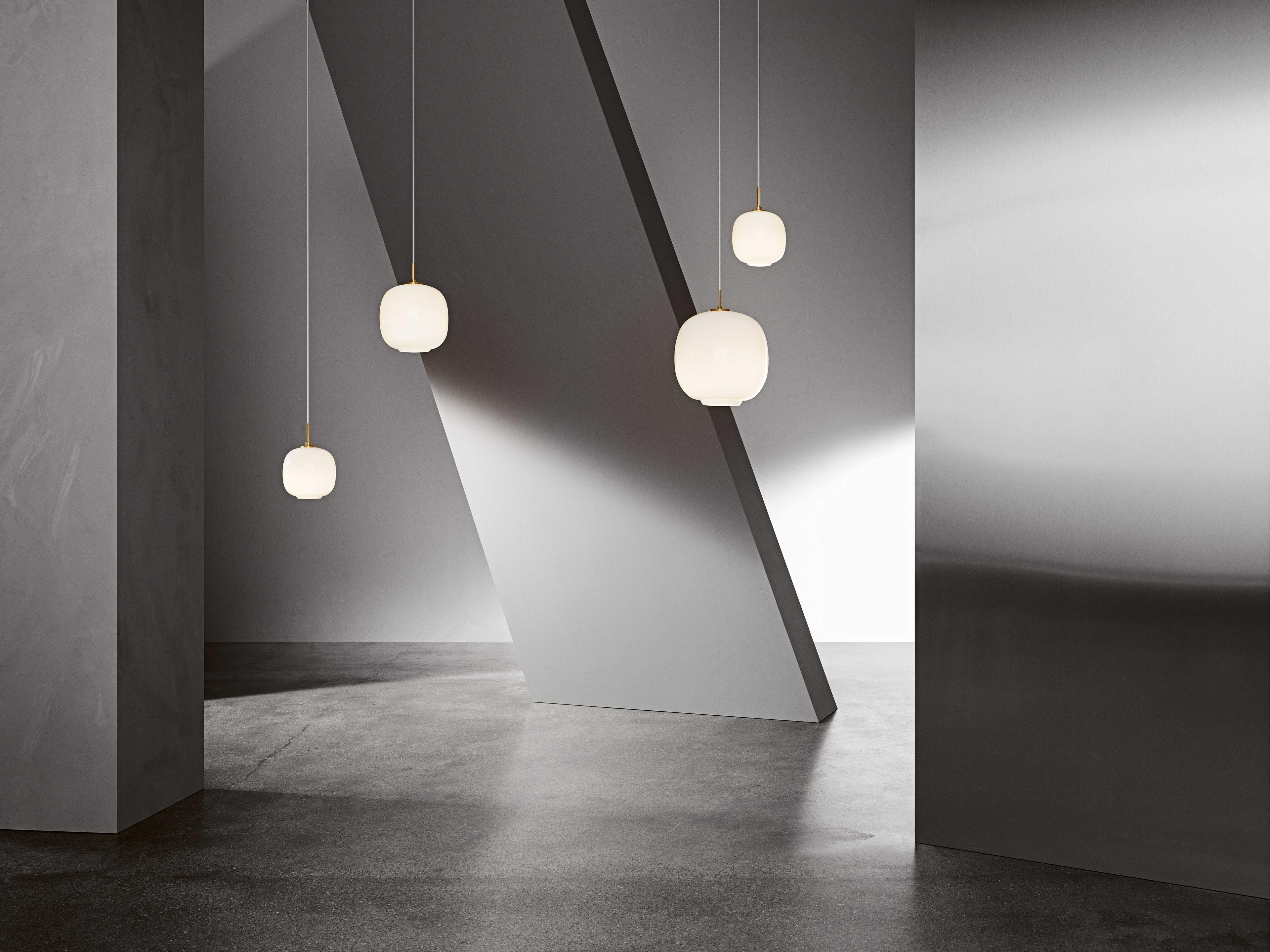 Louis Poulsen VL Radio 1-Light Brass Glossy Opal White Round Pendant