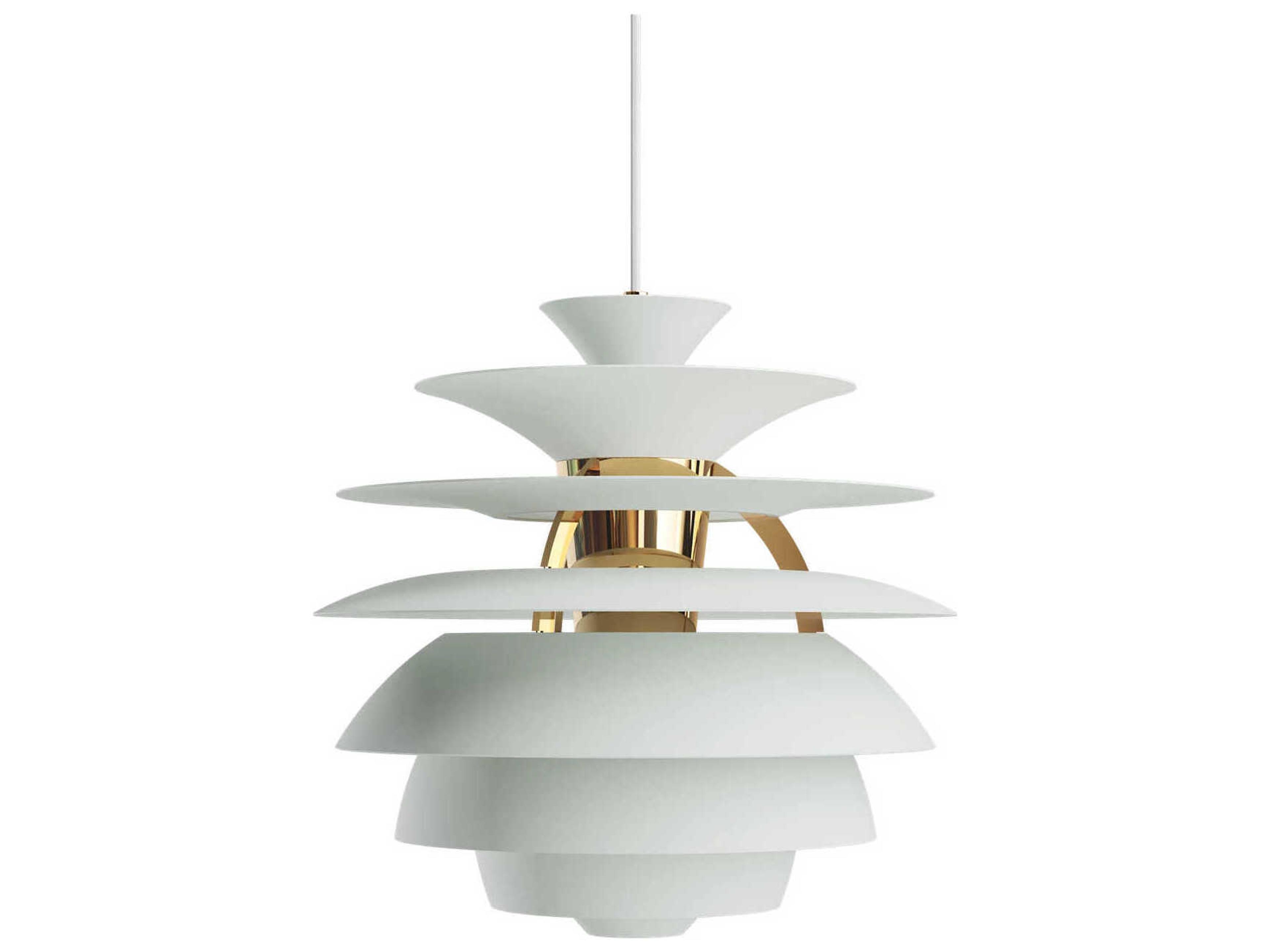 PH Snowball 1-Light Brass Dusty Green Tiered Pendant