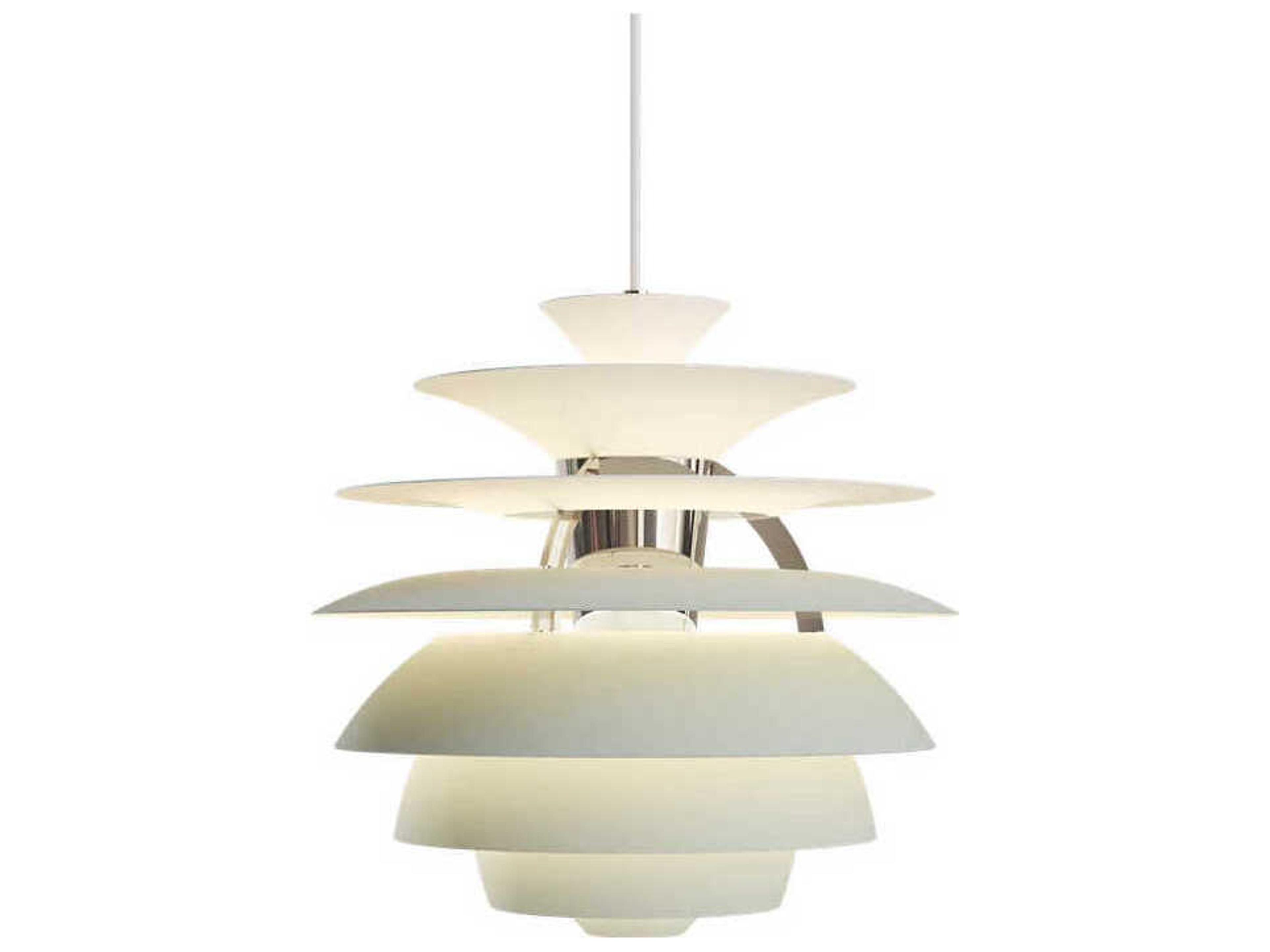 Louis Poulsen PH Snowball 1-Light Chrome Dusty Green Tiered Pendant
