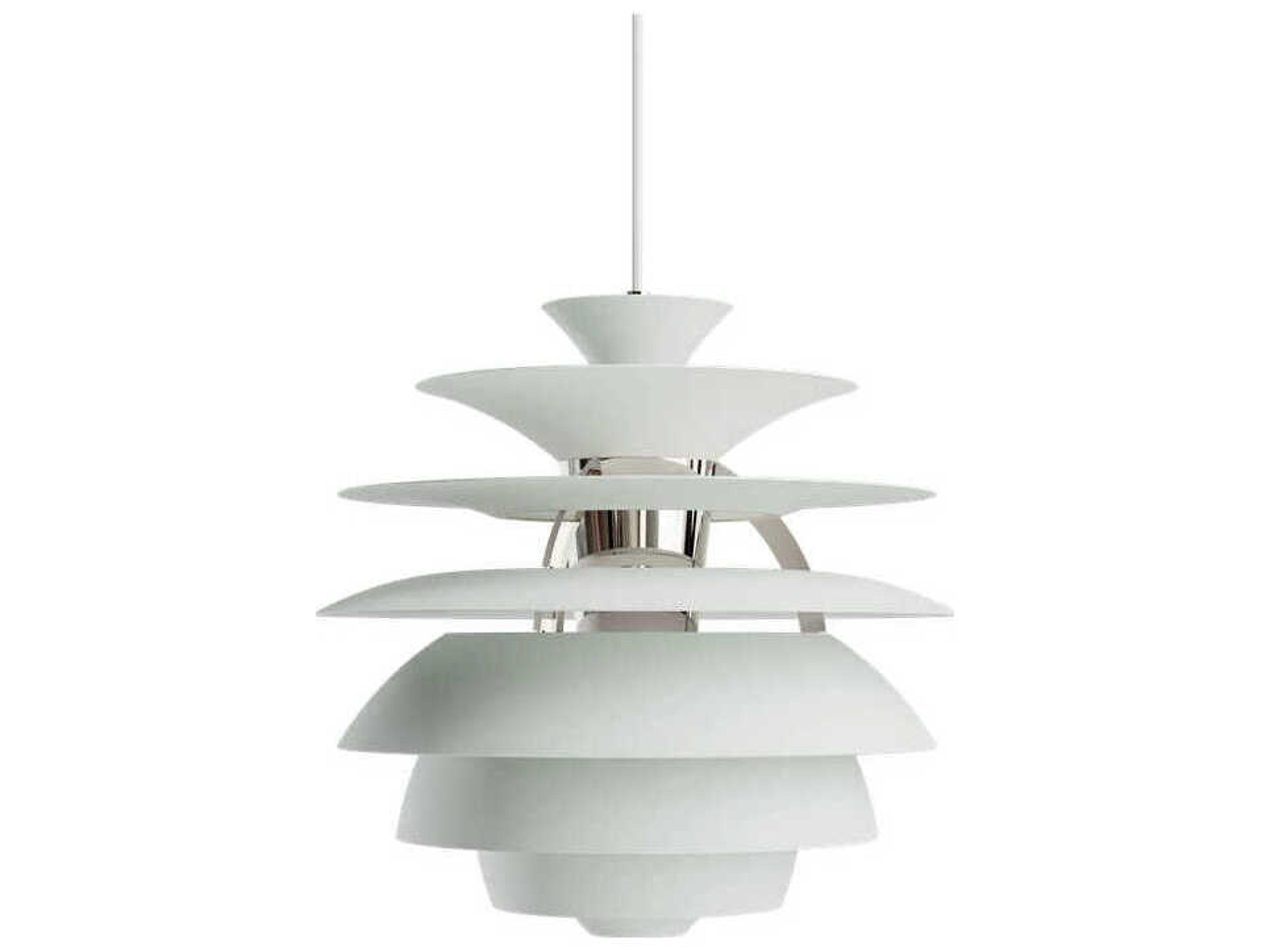 PH Snowball 1-Light Chrome Dusty Green Tiered Pendant