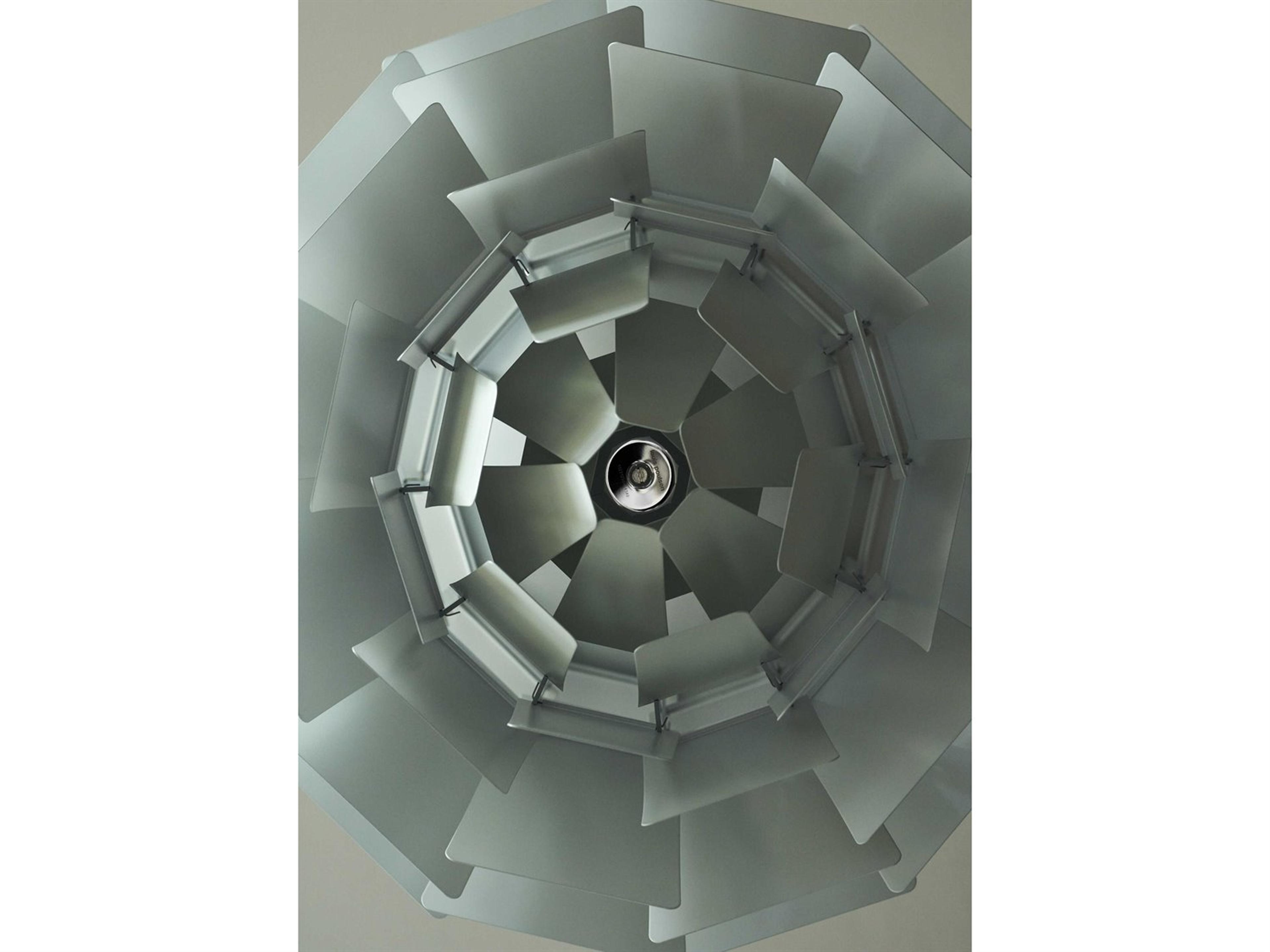 Louis Poulsen PH Snowball 1-Light Chrome Dusty Green Tiered Pendant