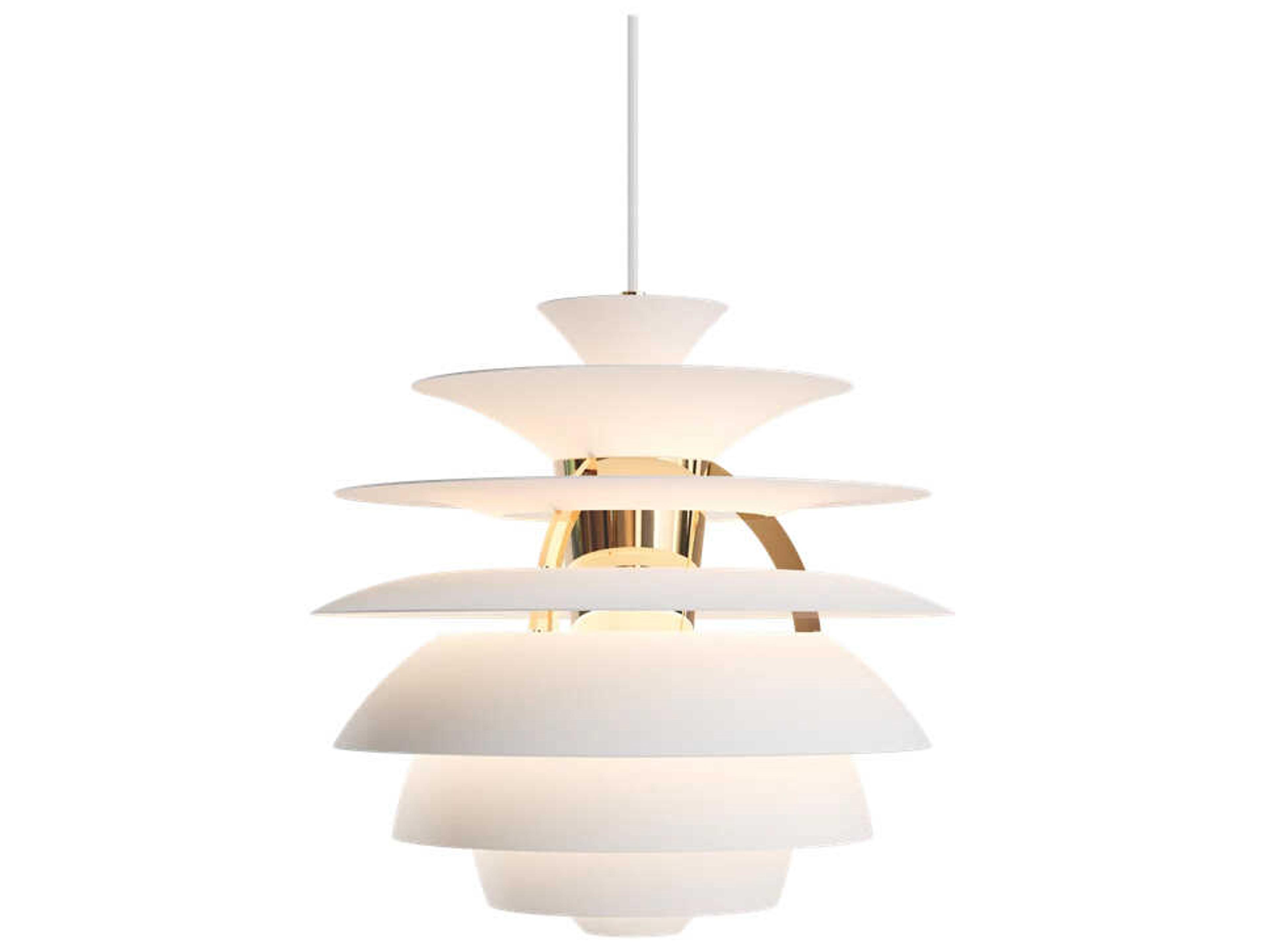 Louis Poulsen PH Snowball 1-Light Brass Soft White Tiered Pendant