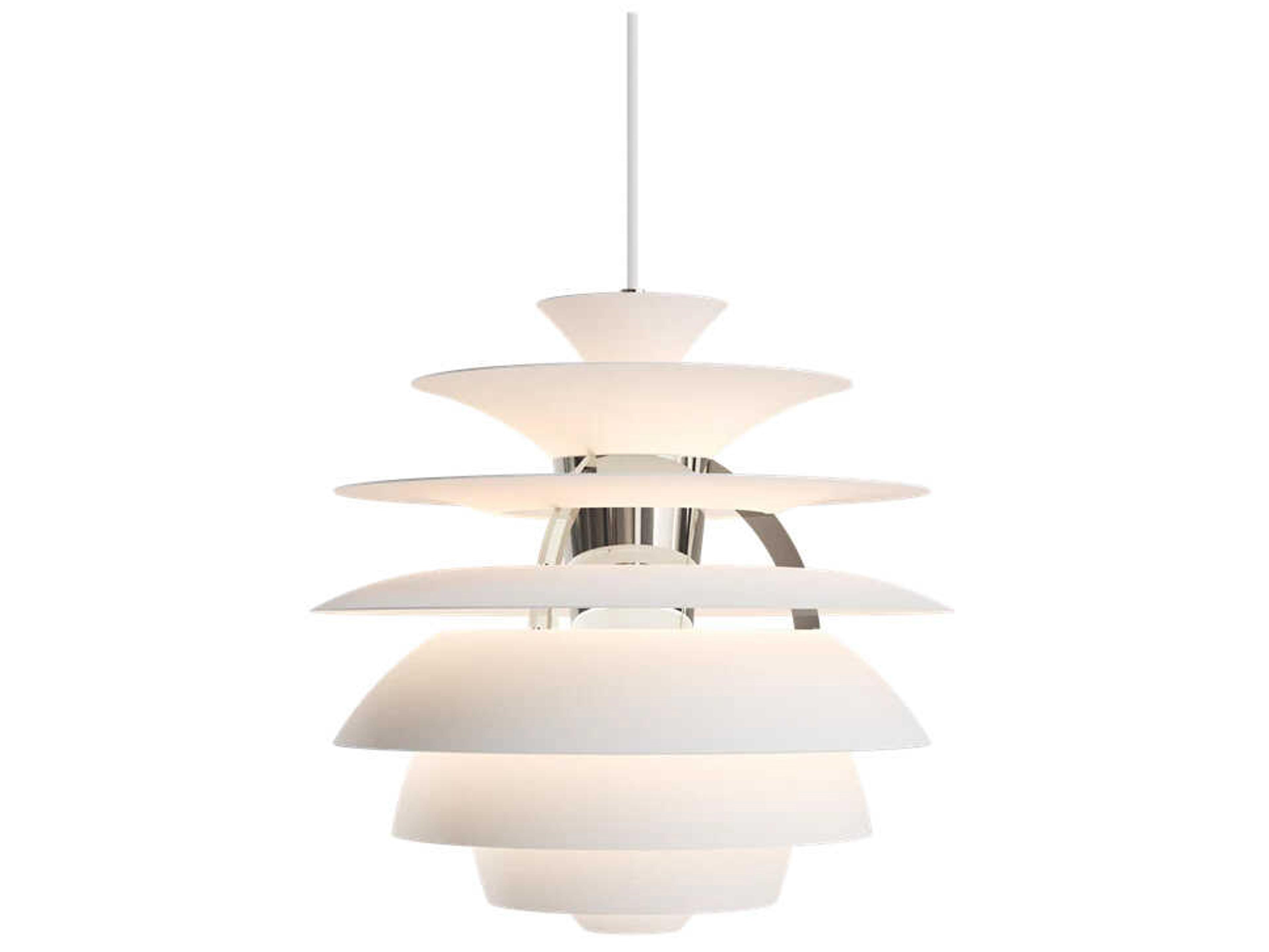 Louis Poulsen PH Snowball 1-Light Chrome Soft White Tiered Pendant