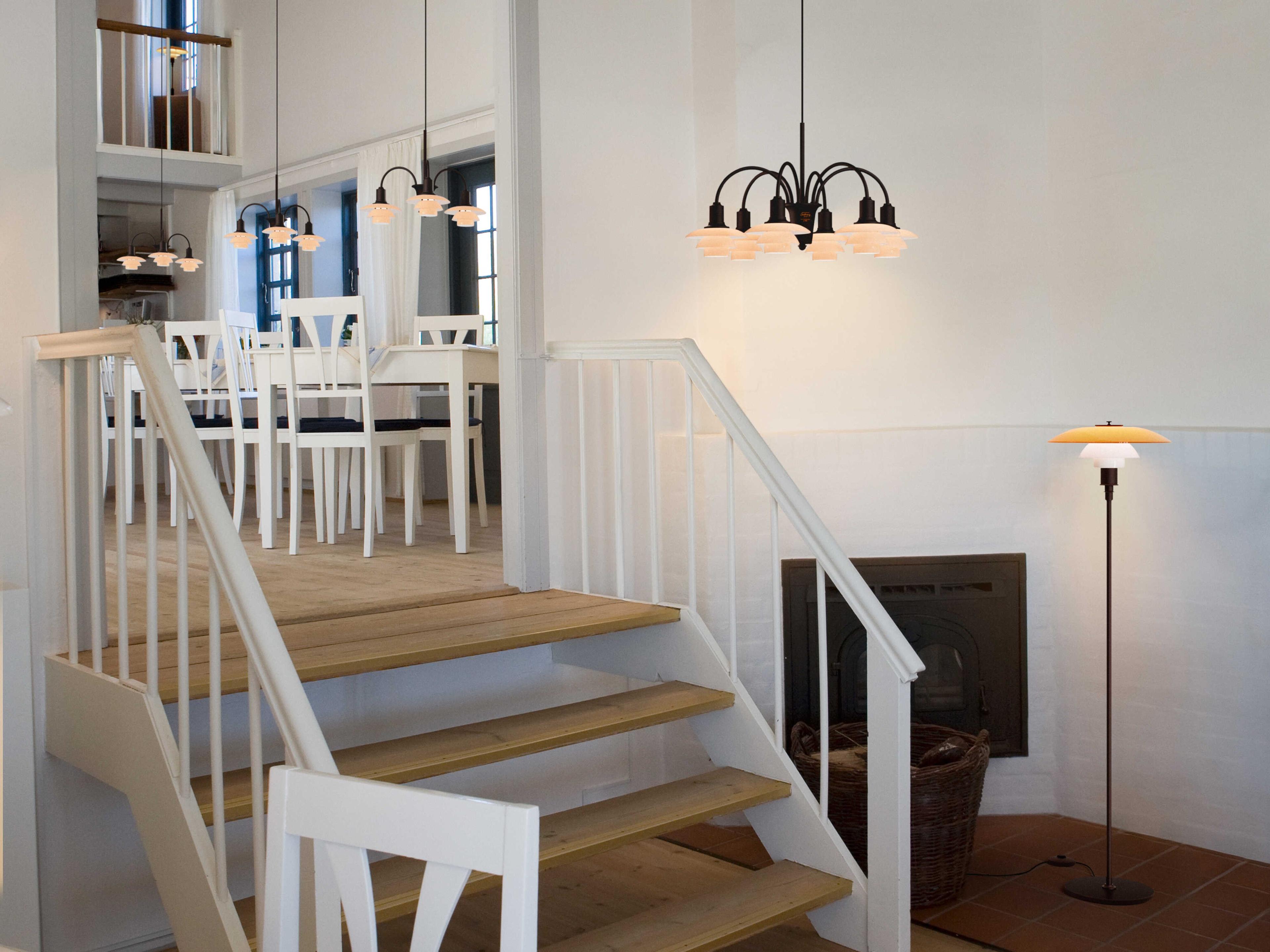 Louis Poulsen PH-1/1 3-Light Aged Brass Dusty Terracotta Chandelier