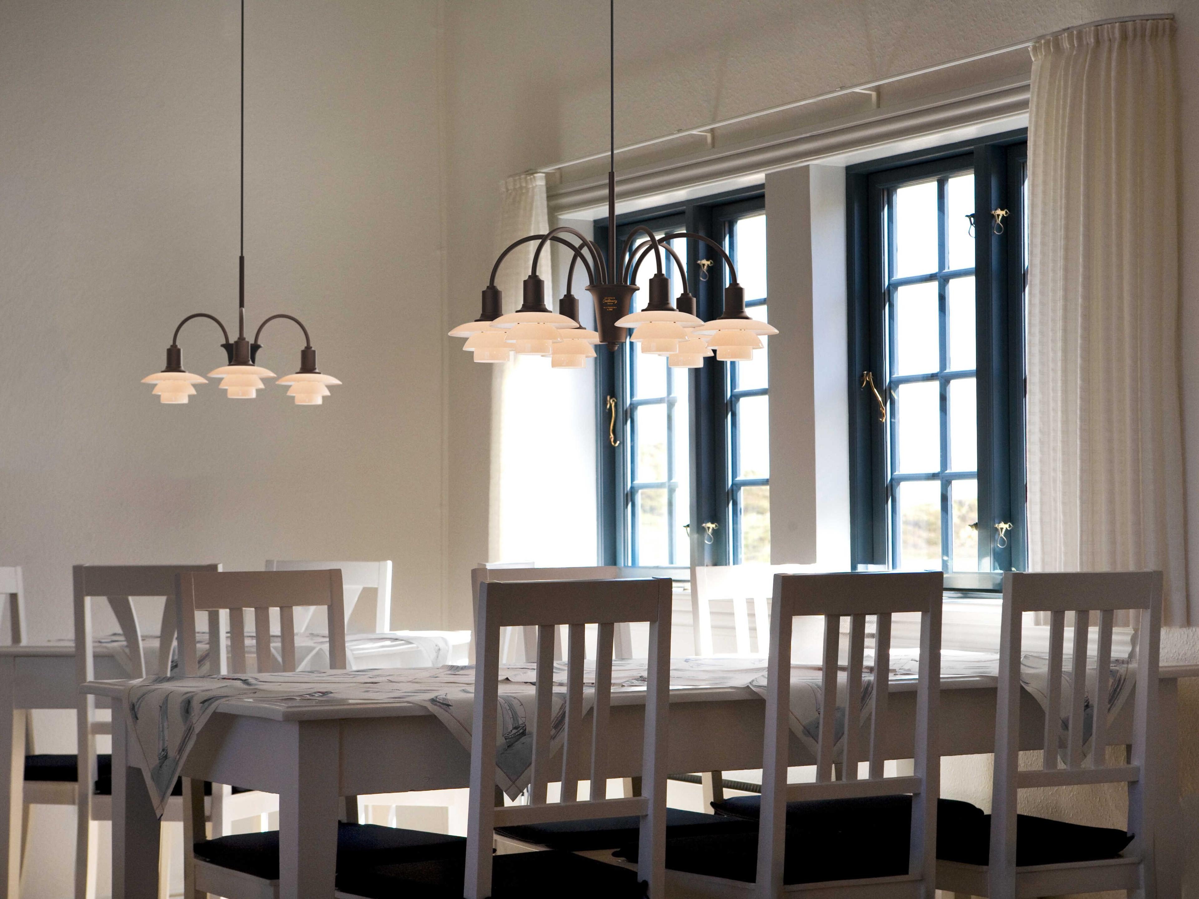 Louis Poulsen PH-1/1 6-Light Aged Brass Dusty Terracotta Chandelier