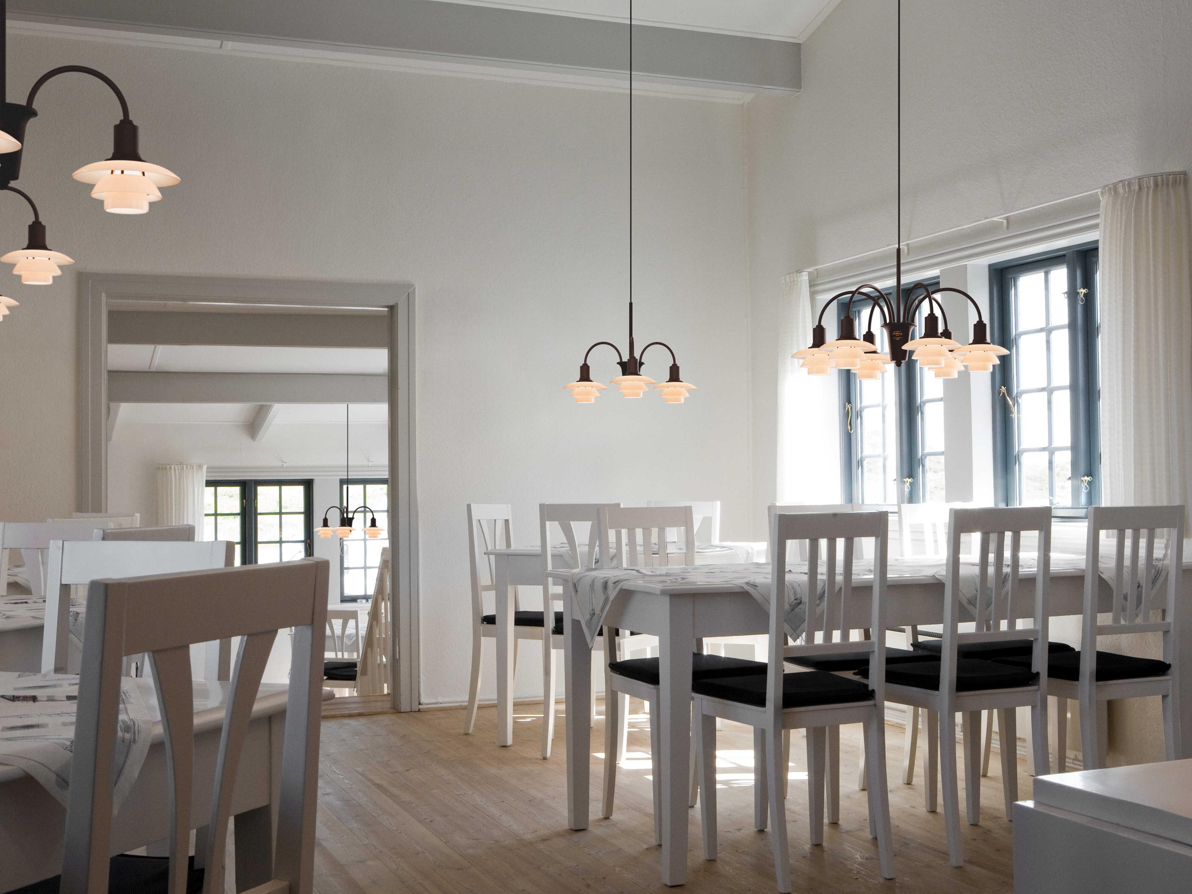 Louis Poulsen PH-1/1 6-Light Aged Brass Dusty Terracotta Chandelier