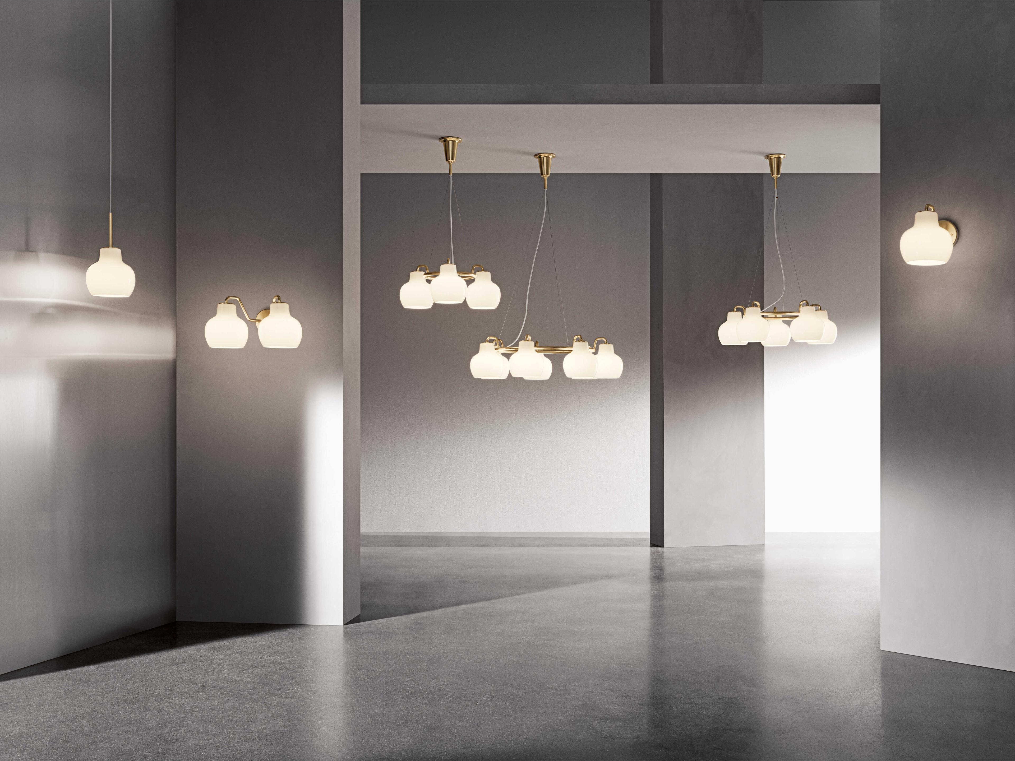 Louis Poulsen VL Ring Crown 1-Light Polished Brass White Wall Sconce