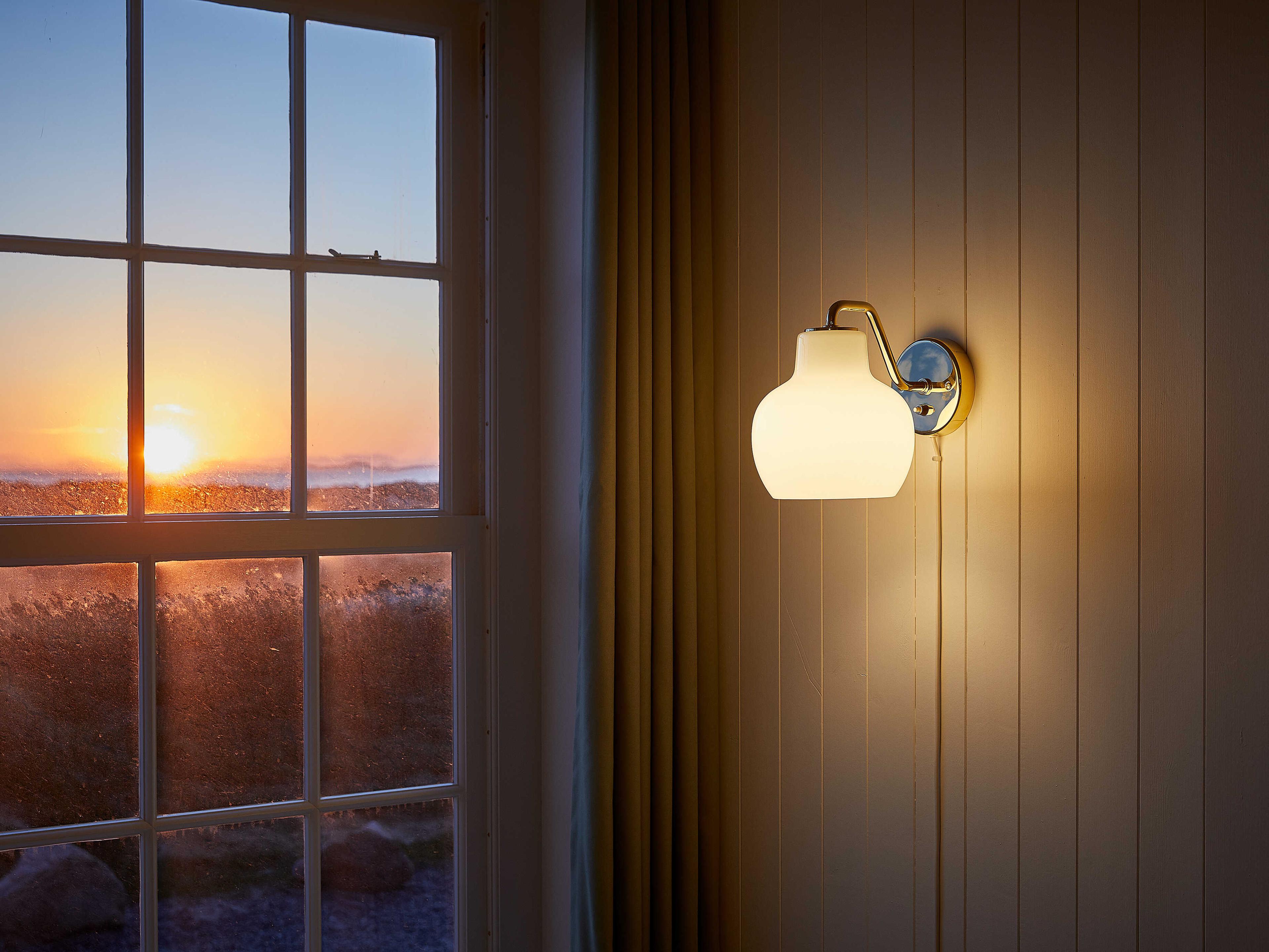 Louis Poulsen VL Ring Crown 1-Light Polished Brass White Wall Sconce