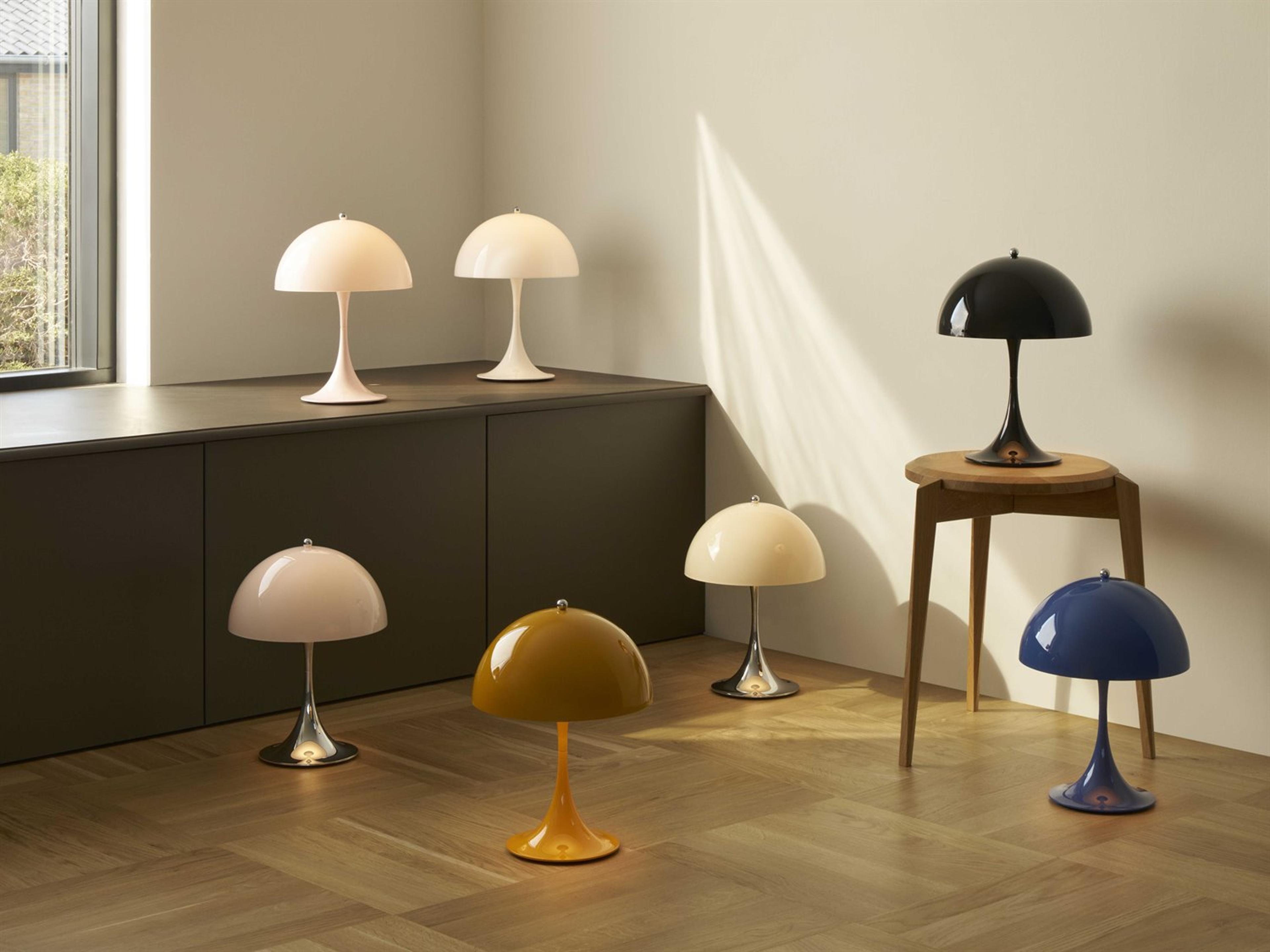 Louis Poulsen Panthella Chrome Opal Beige Table Lamp