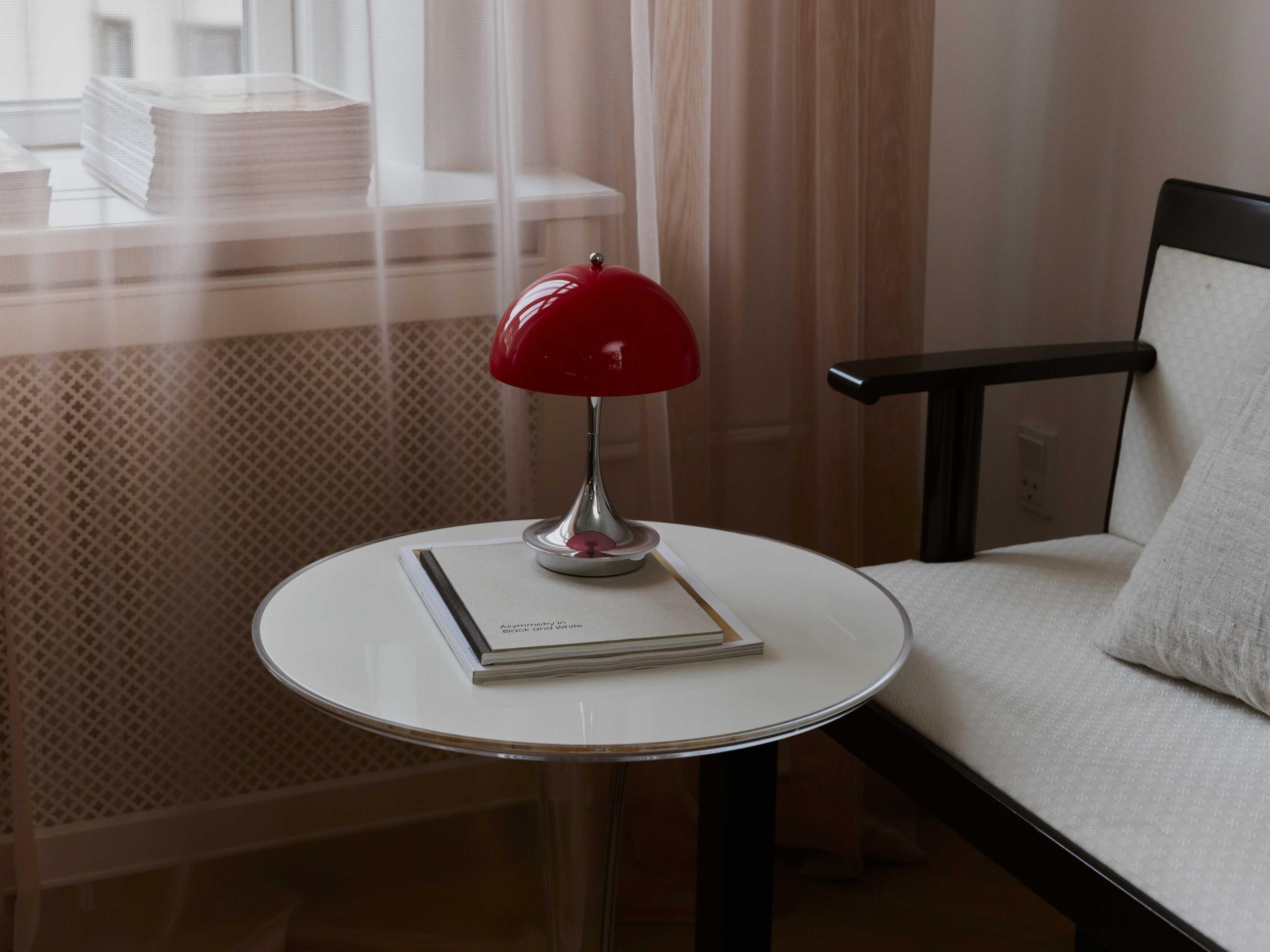 Louis Poulsen Panthella-160 Opal Red Table Lamp