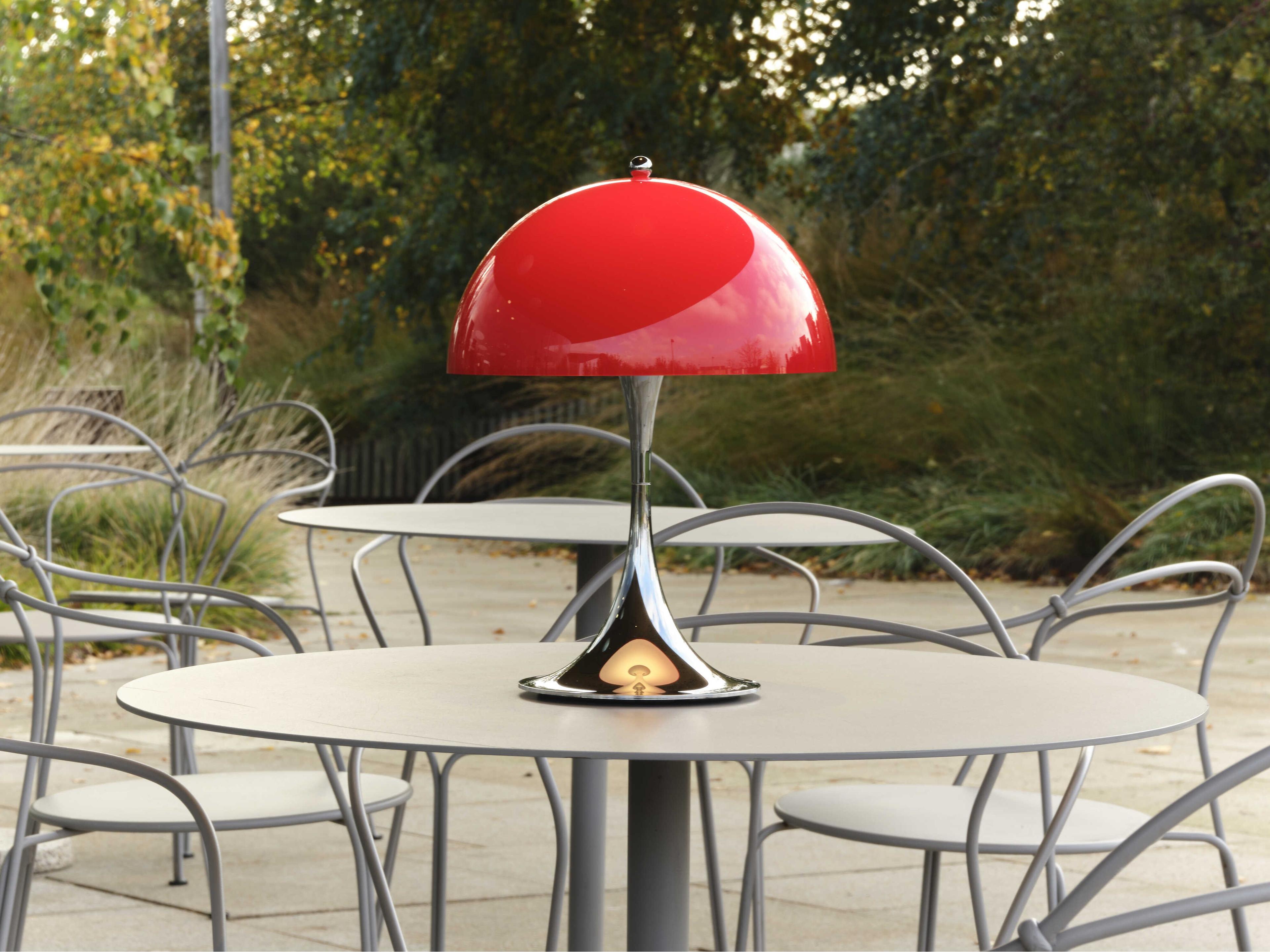 Louis Poulsen Panthella-250 Opal Red Table Lamp
