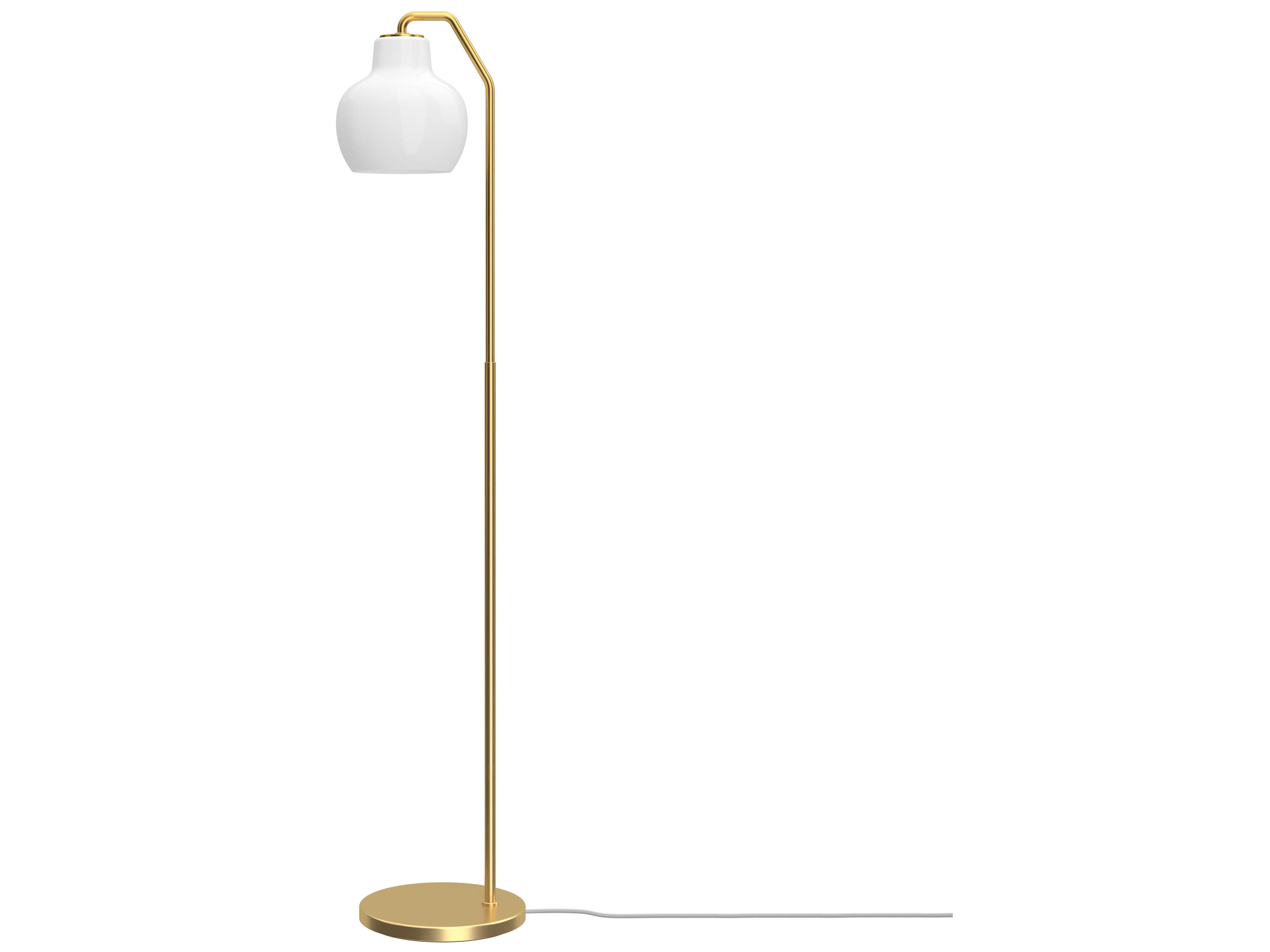 VL Ring Opal White Satin Polished Brass Floor Lamp