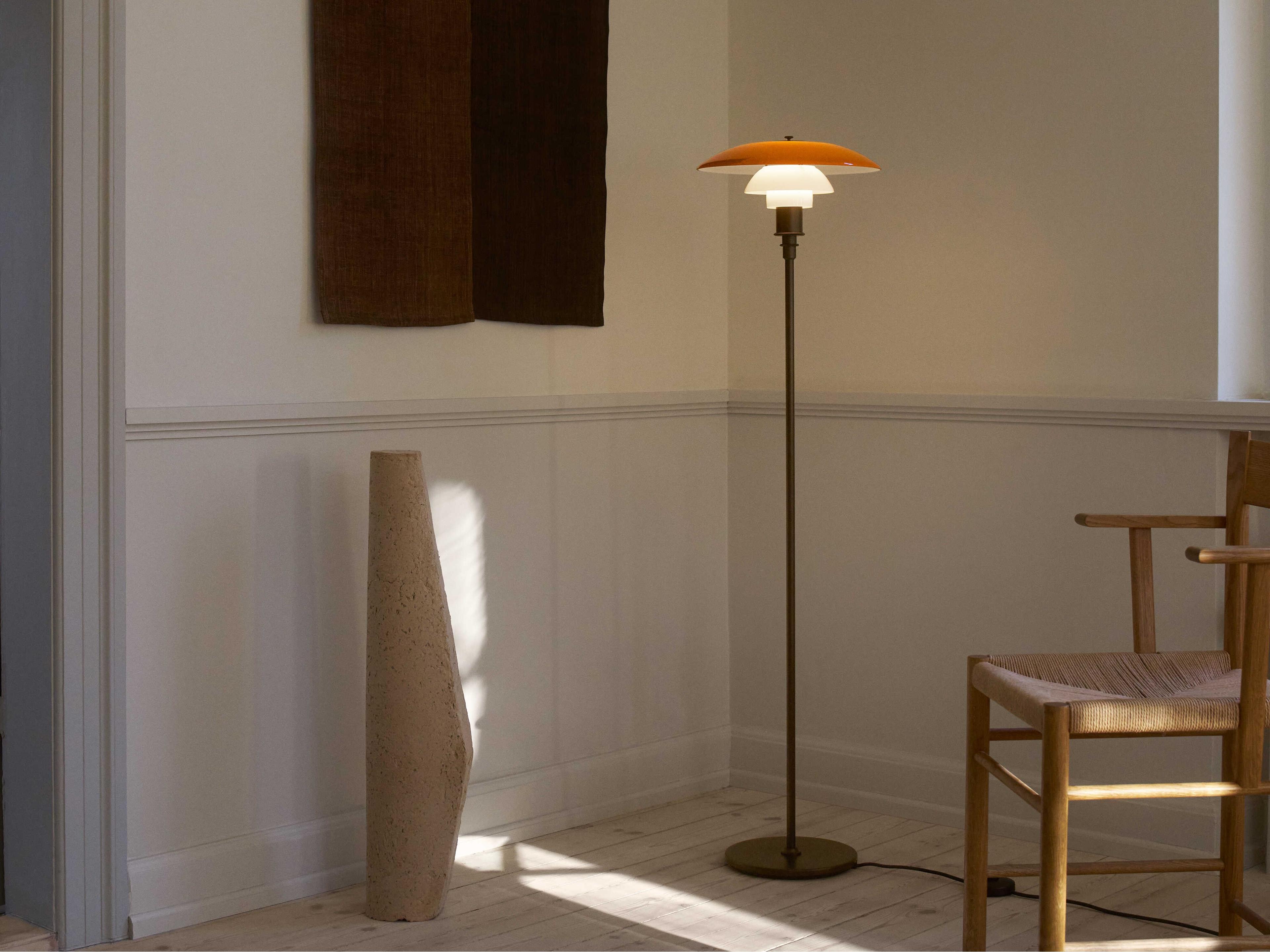 Louis Poulsen PH-3-1/2-2-1/2 Amber Opal White Yellow Floor Lamp