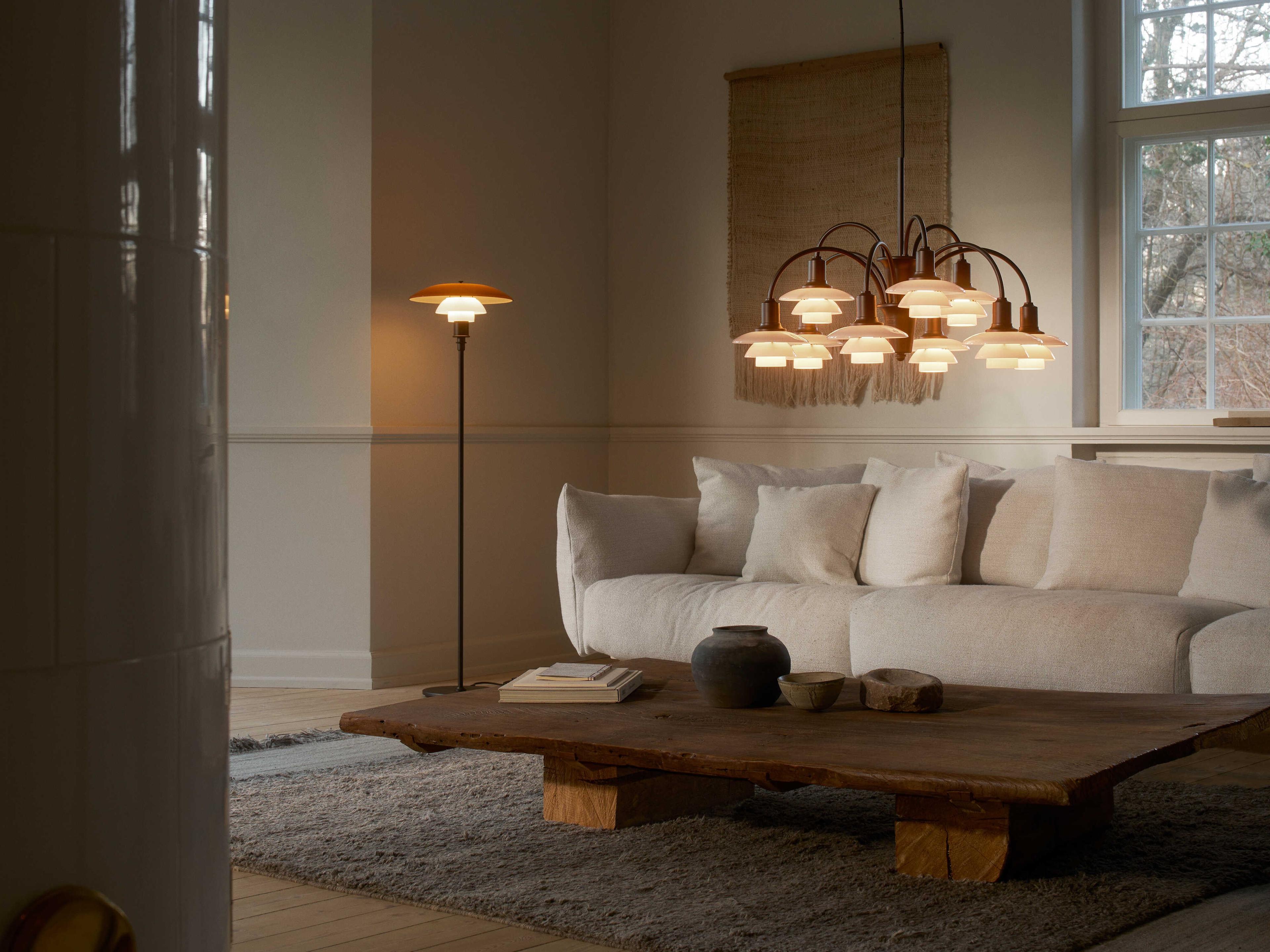 Louis Poulsen PH-3-1/2-2-1/2 Amber Opal White Yellow Floor Lamp