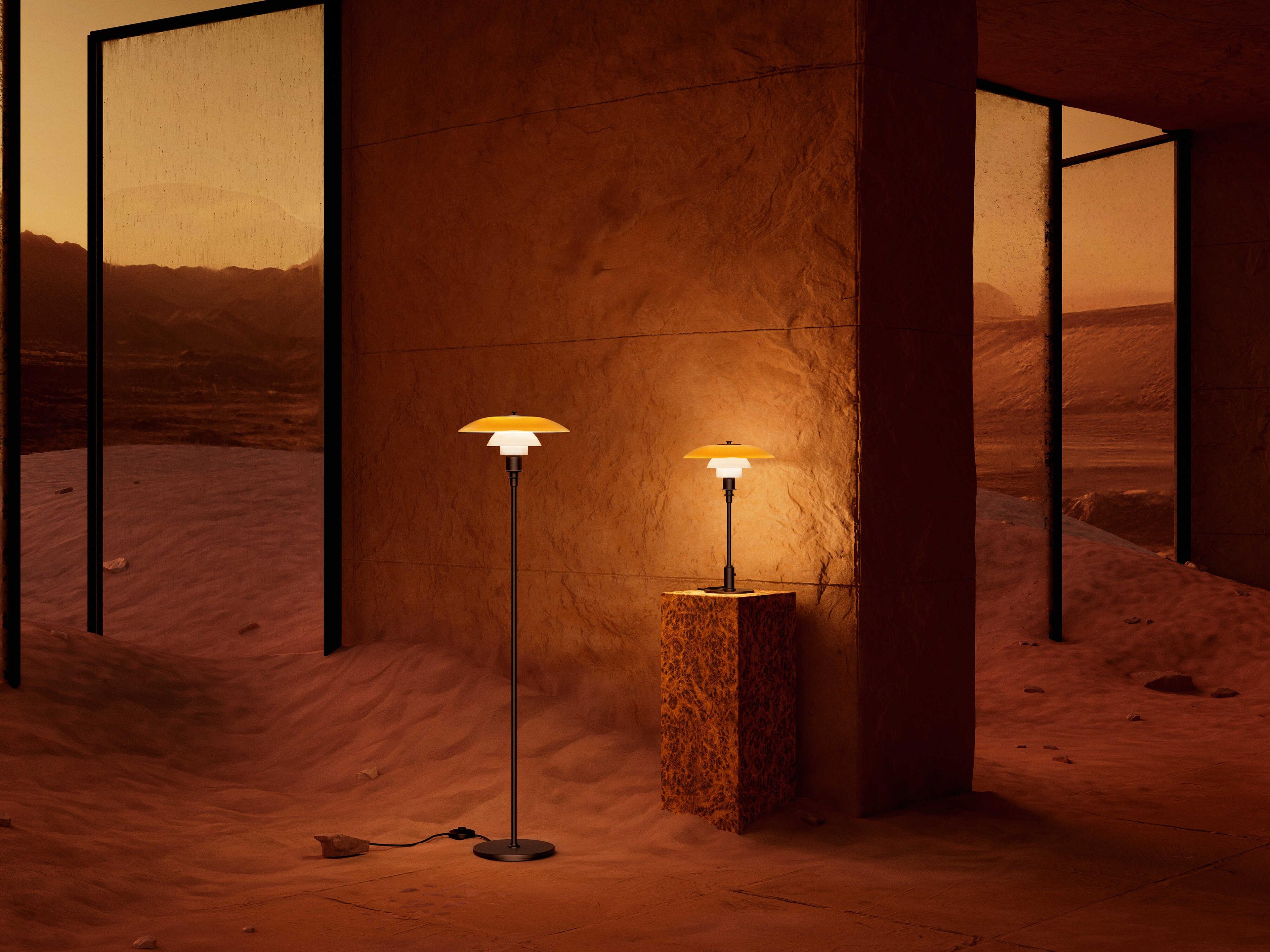 Louis Poulsen PH-3-1/2-2-1/2 Amber Opal White Yellow Floor Lamp