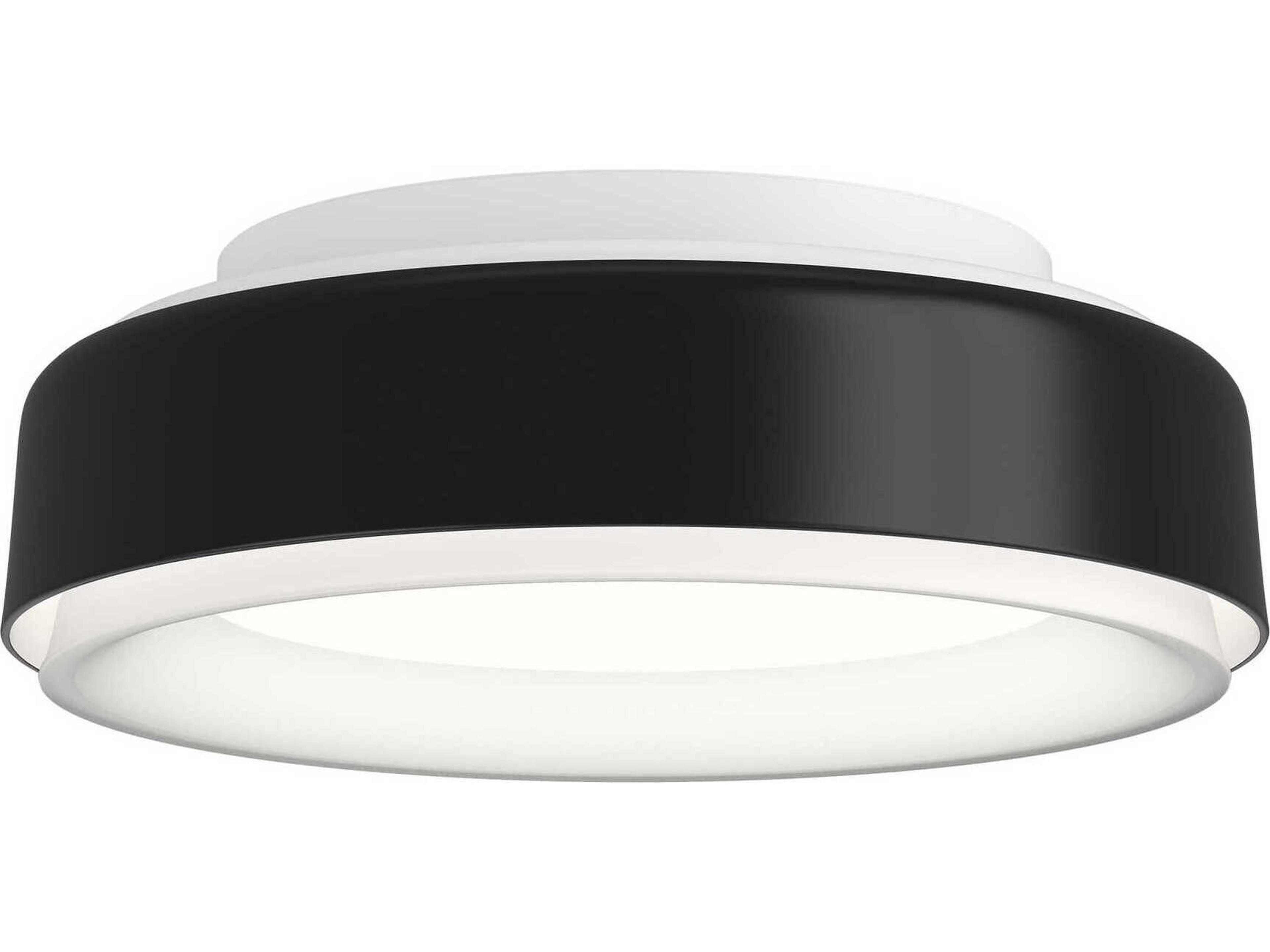 LP Grand Black Round Flush Mount