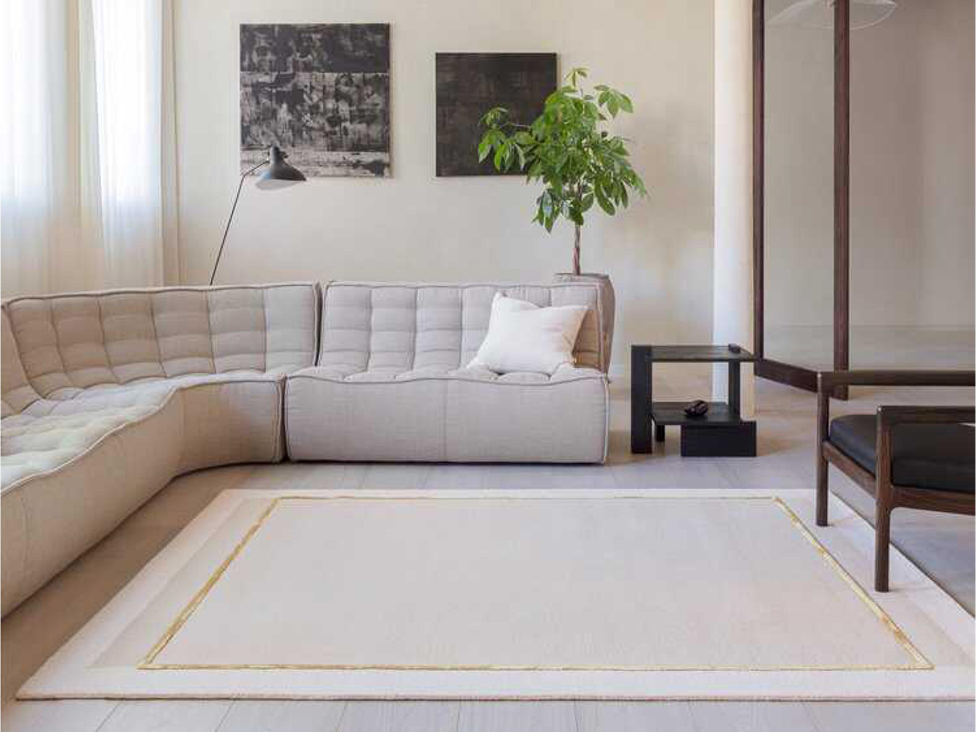 Ligne Pure Layer Cake Bordered Area Rug