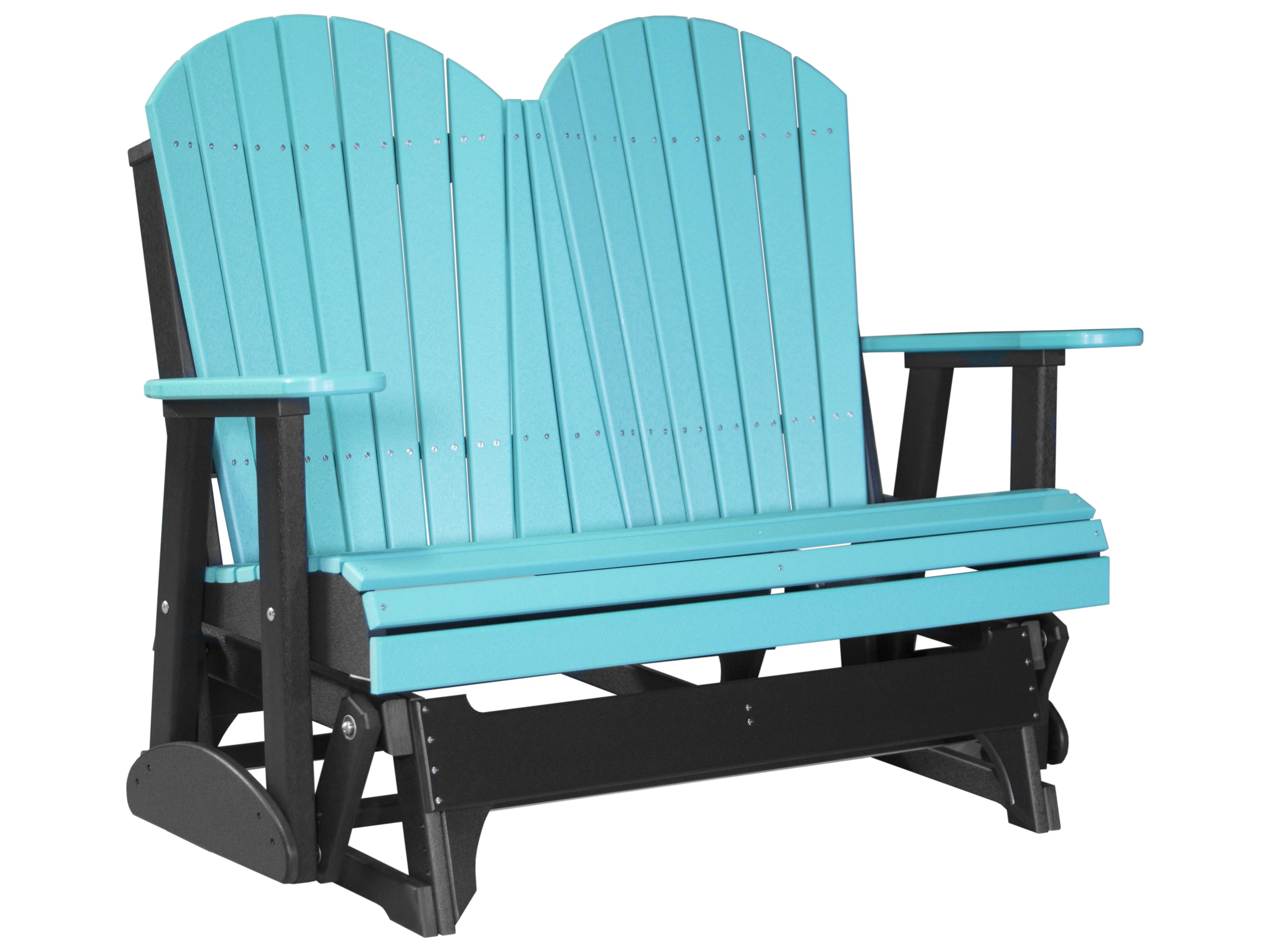 Recycled Plastic Adirondack Glider Outdoor Loveseat