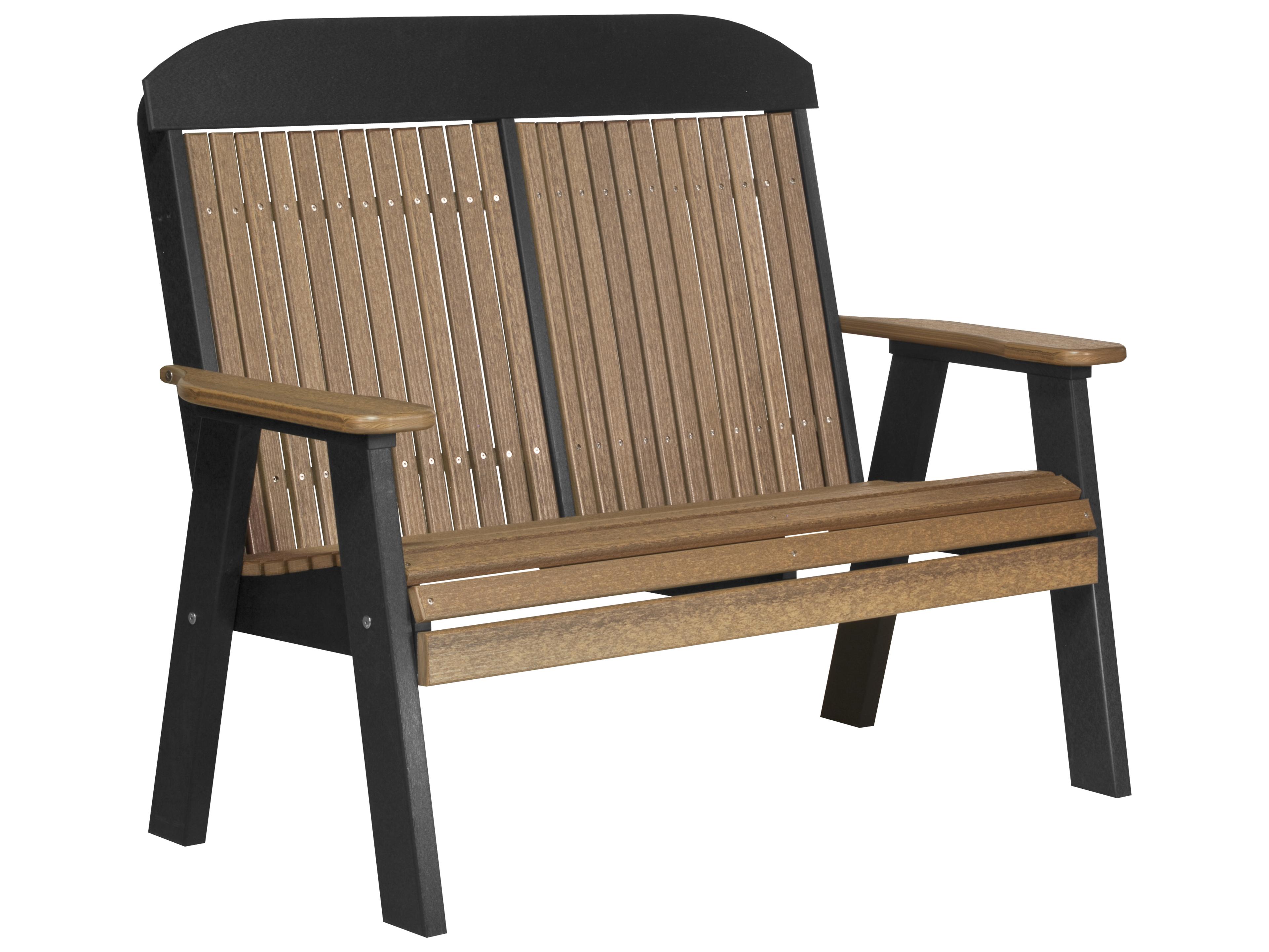 LuxCraft Recycled Plastic Classic Outdoor Patio Bench