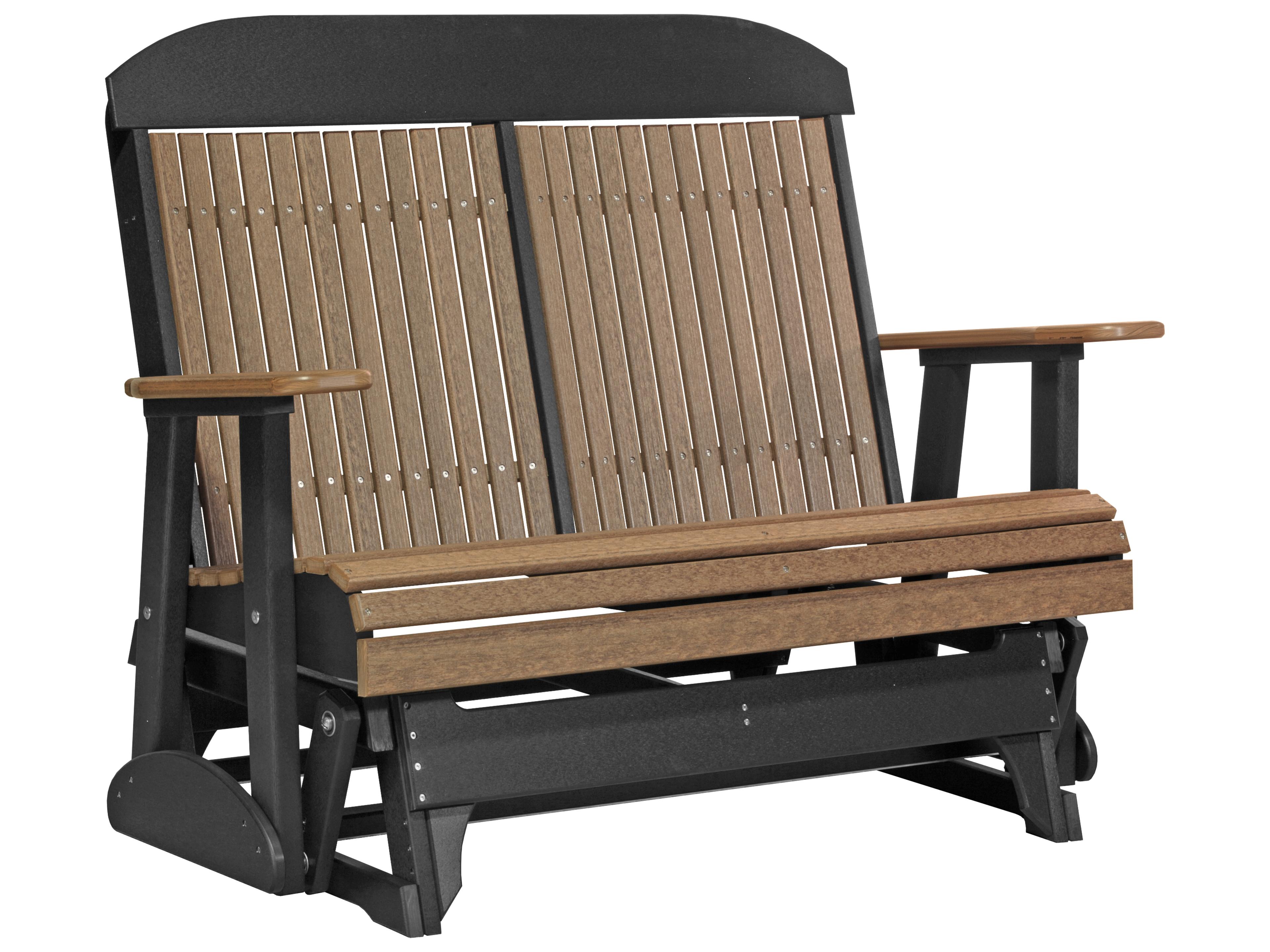 LuxCraft Recycled Plastic Classic Glider Outdoor Patio Loveseat