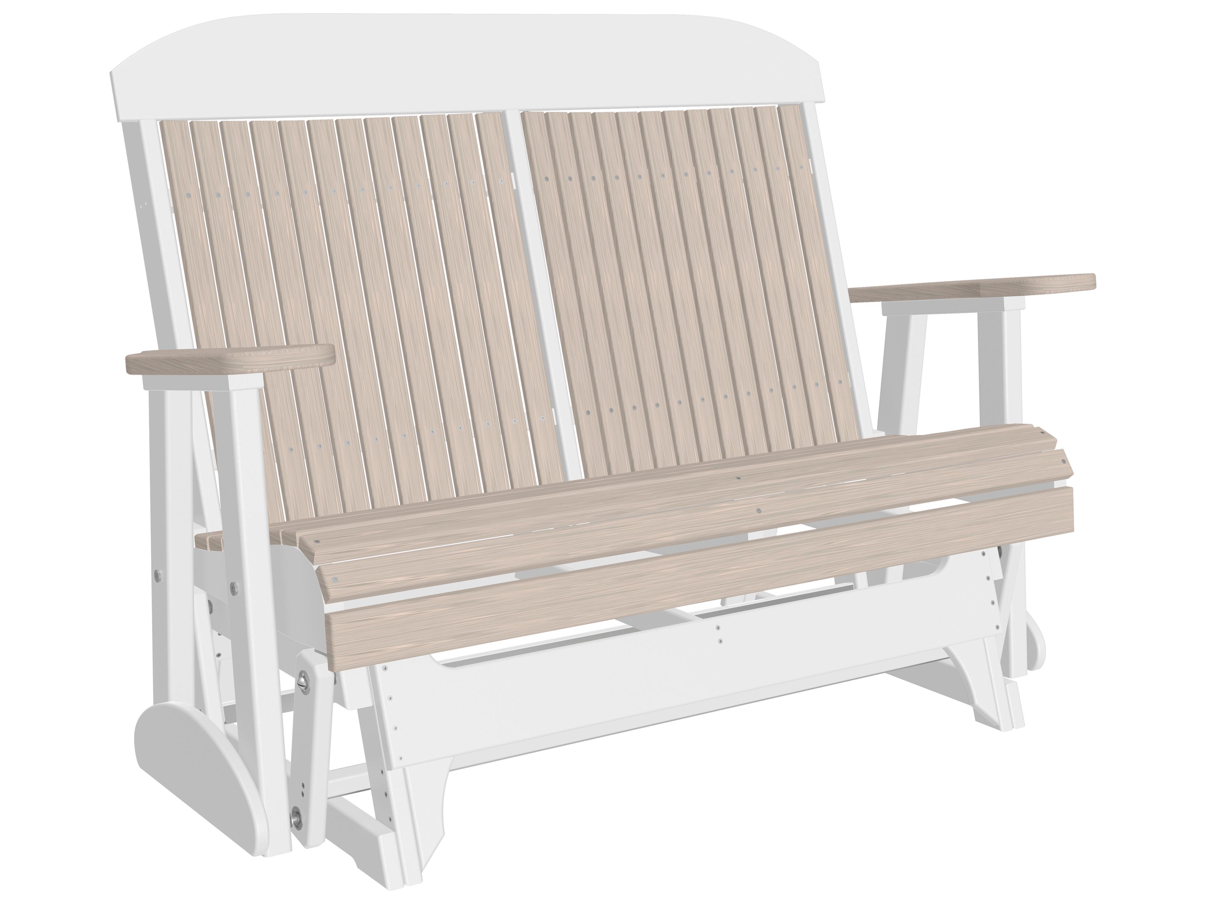 LuxCraft Recycled Plastic Classic Glider Outdoor Patio Loveseat