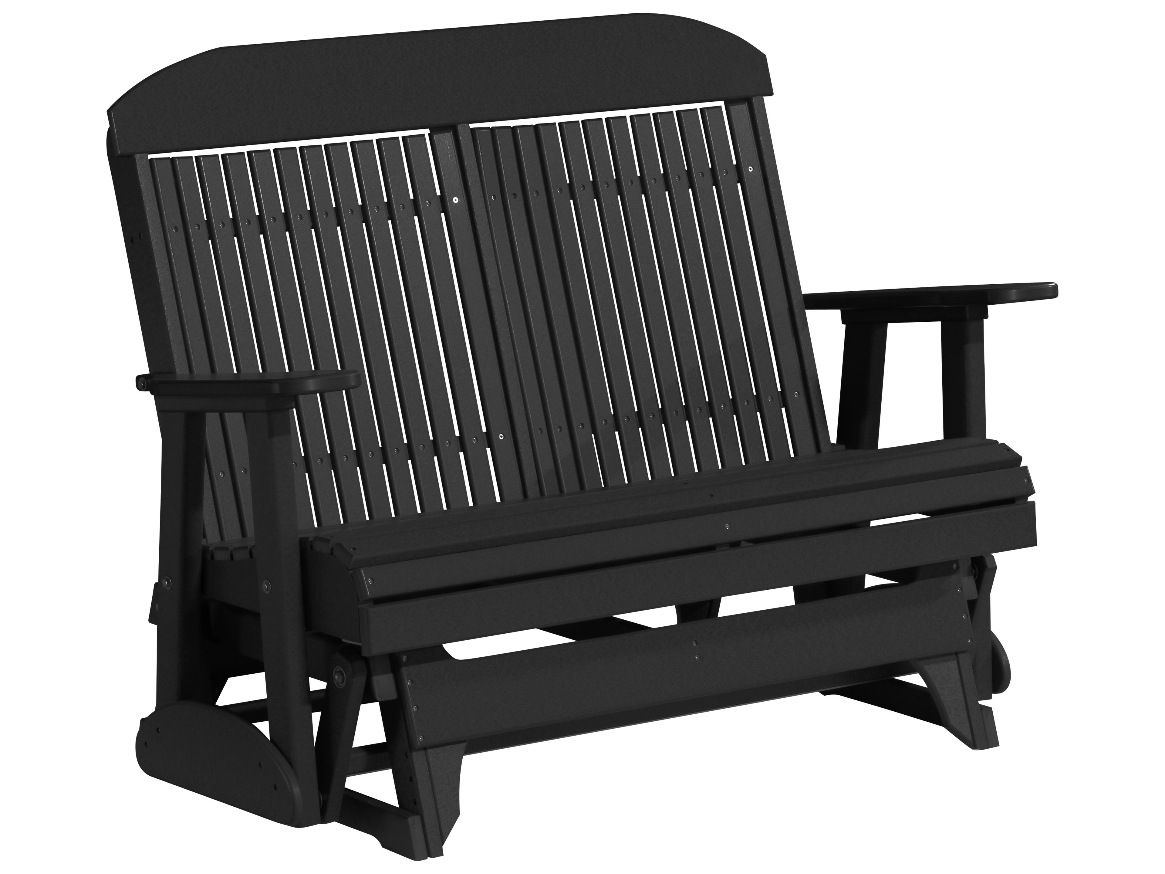 LuxCraft Recycled Plastic Classic Glider Outdoor Patio Loveseat