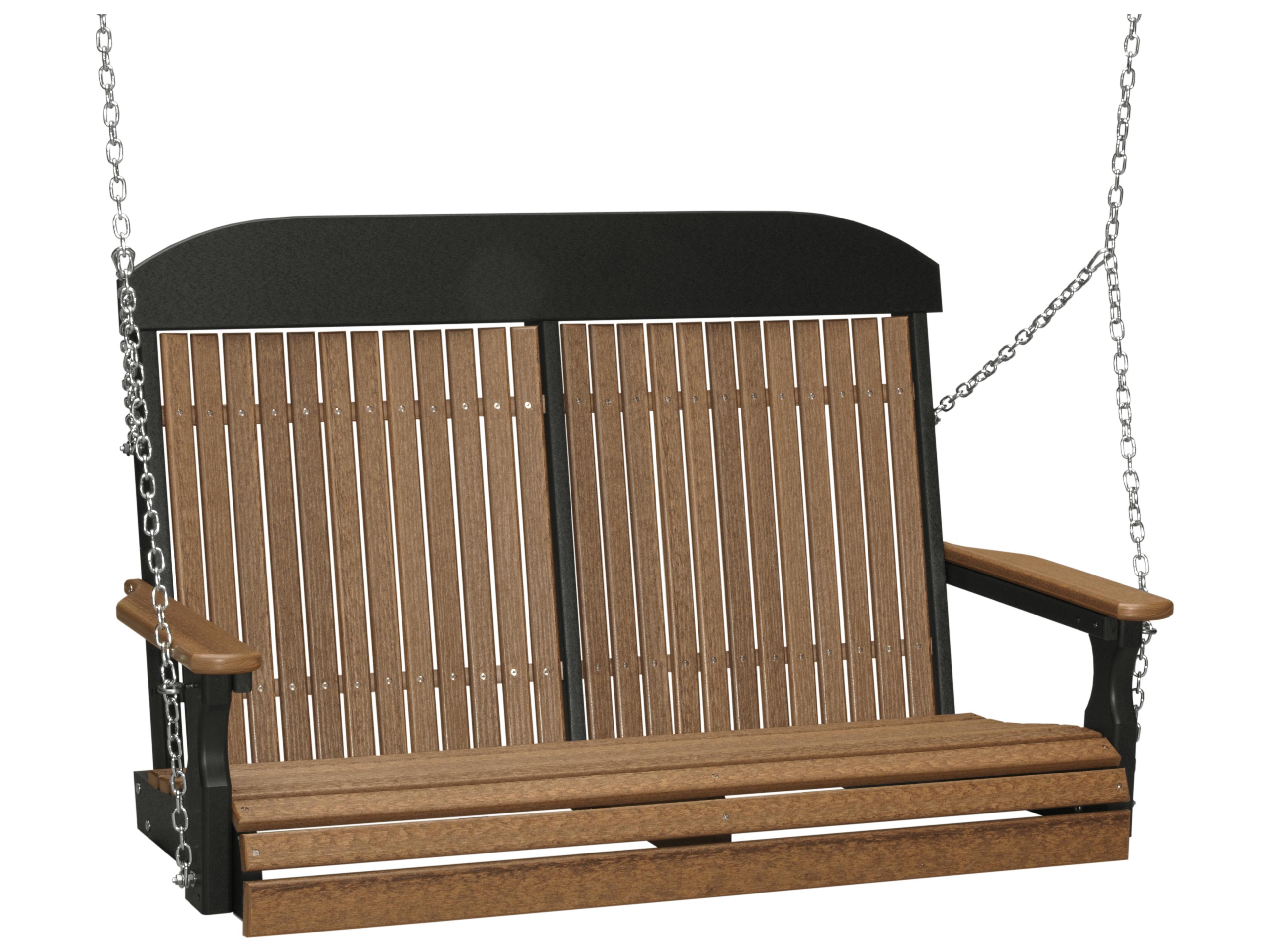 LuxCraft Recycled Plastic 4' Classic Outdoor Patio Swing