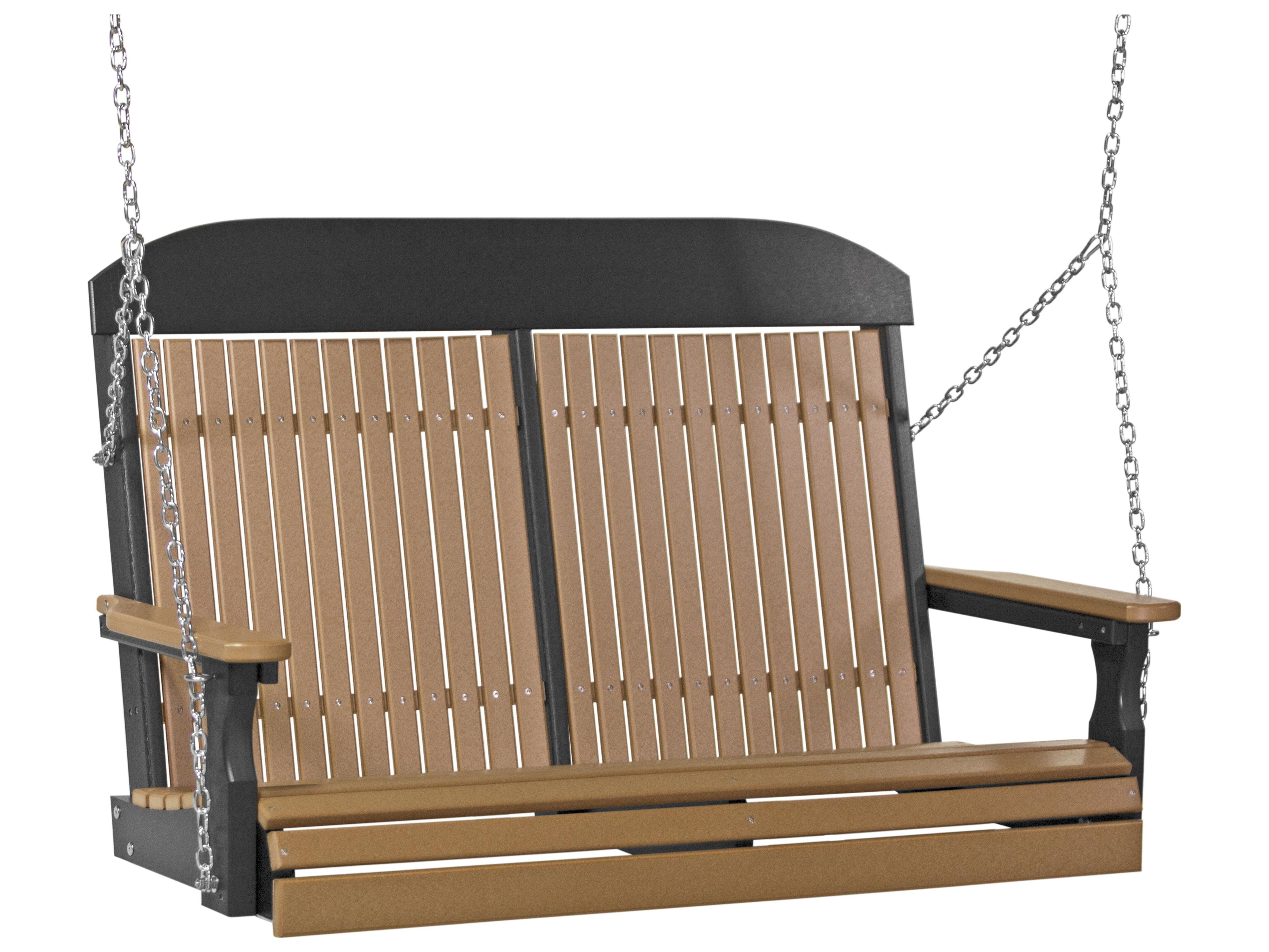 LuxCraft Recycled Plastic 4' Classic Outdoor Patio Swing