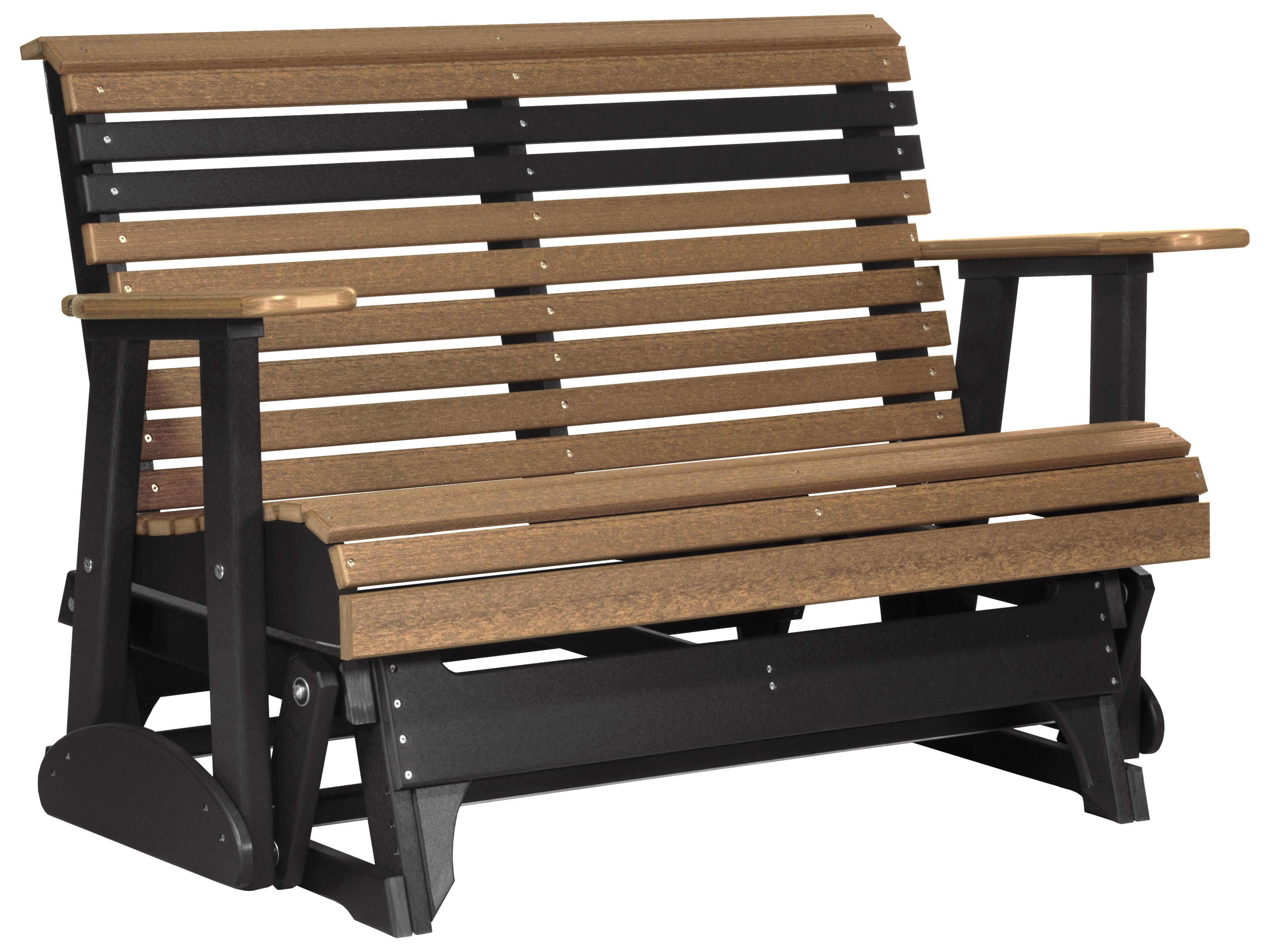 LuxCraft Recycled Plastic Plain Glider Patio Loveseat