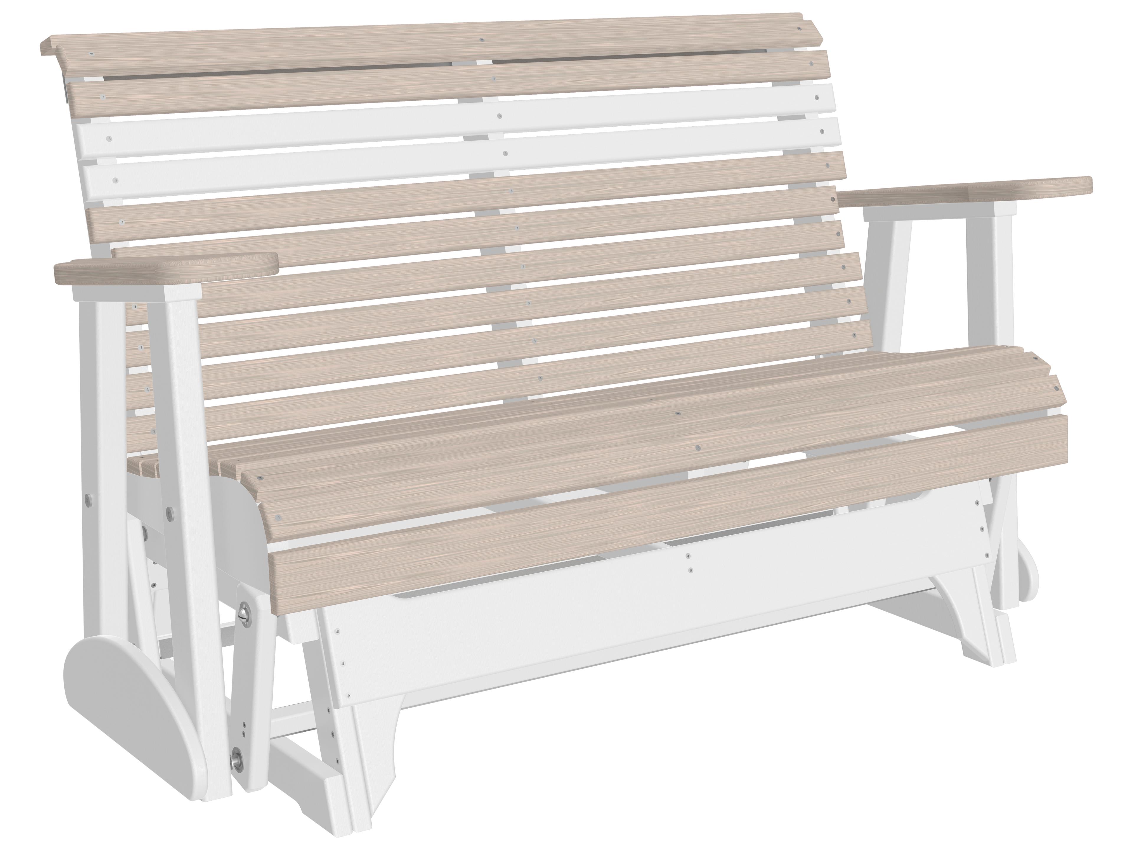 LuxCraft Recycled Plastic Plain Glider Patio Loveseat