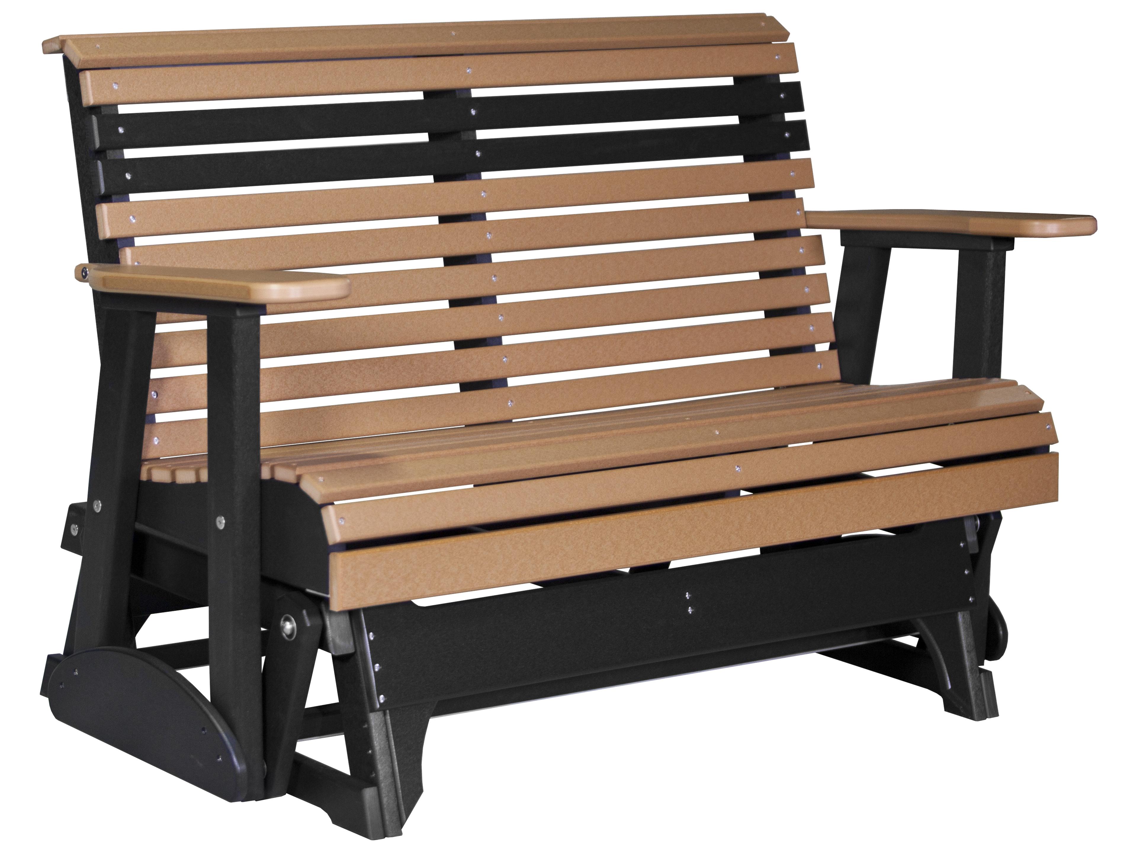 LuxCraft Recycled Plastic Plain Glider Patio Loveseat