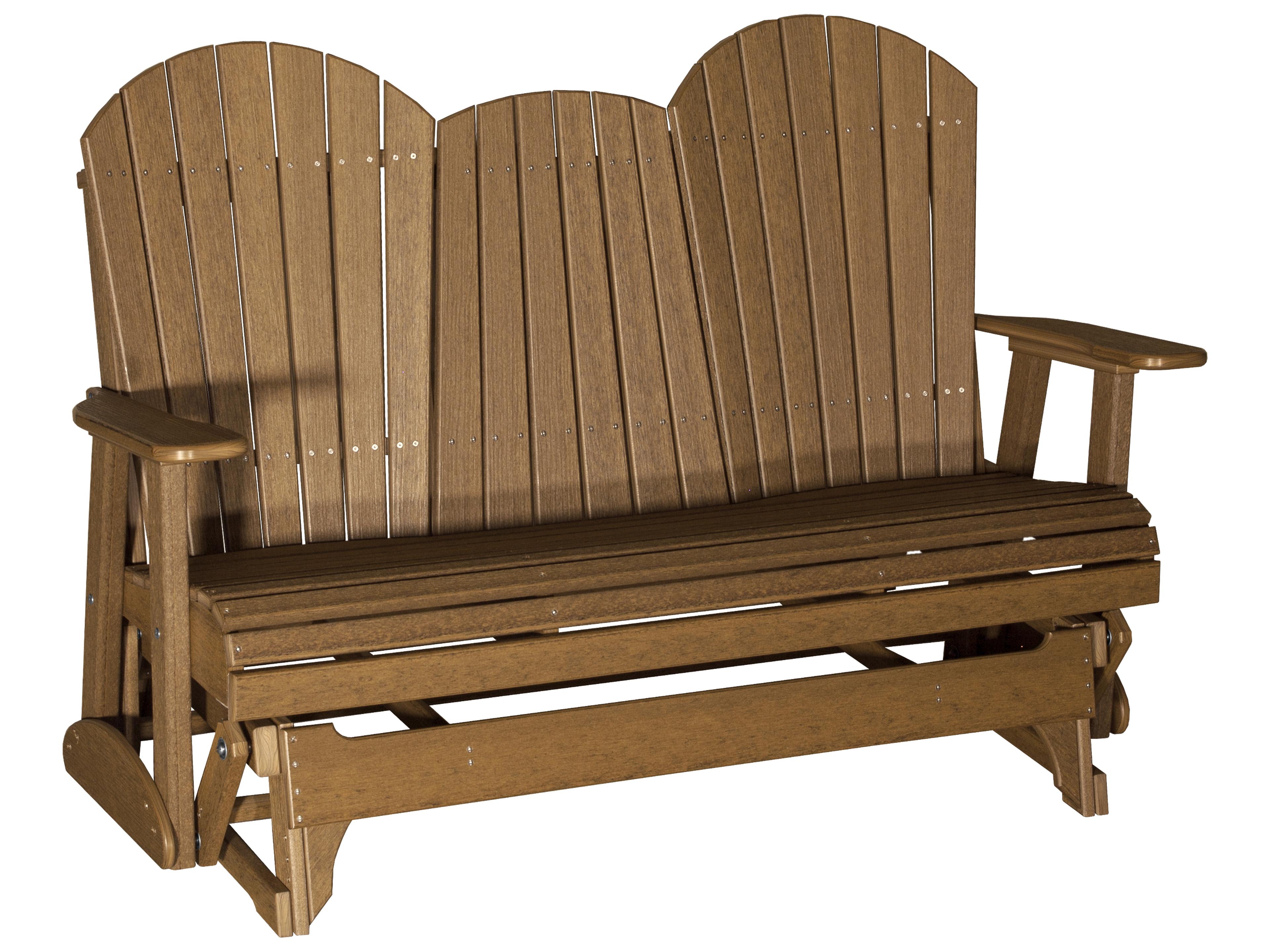 LuxCraft Recycled Plastic Adirondack Glider Outdoor Loveseat