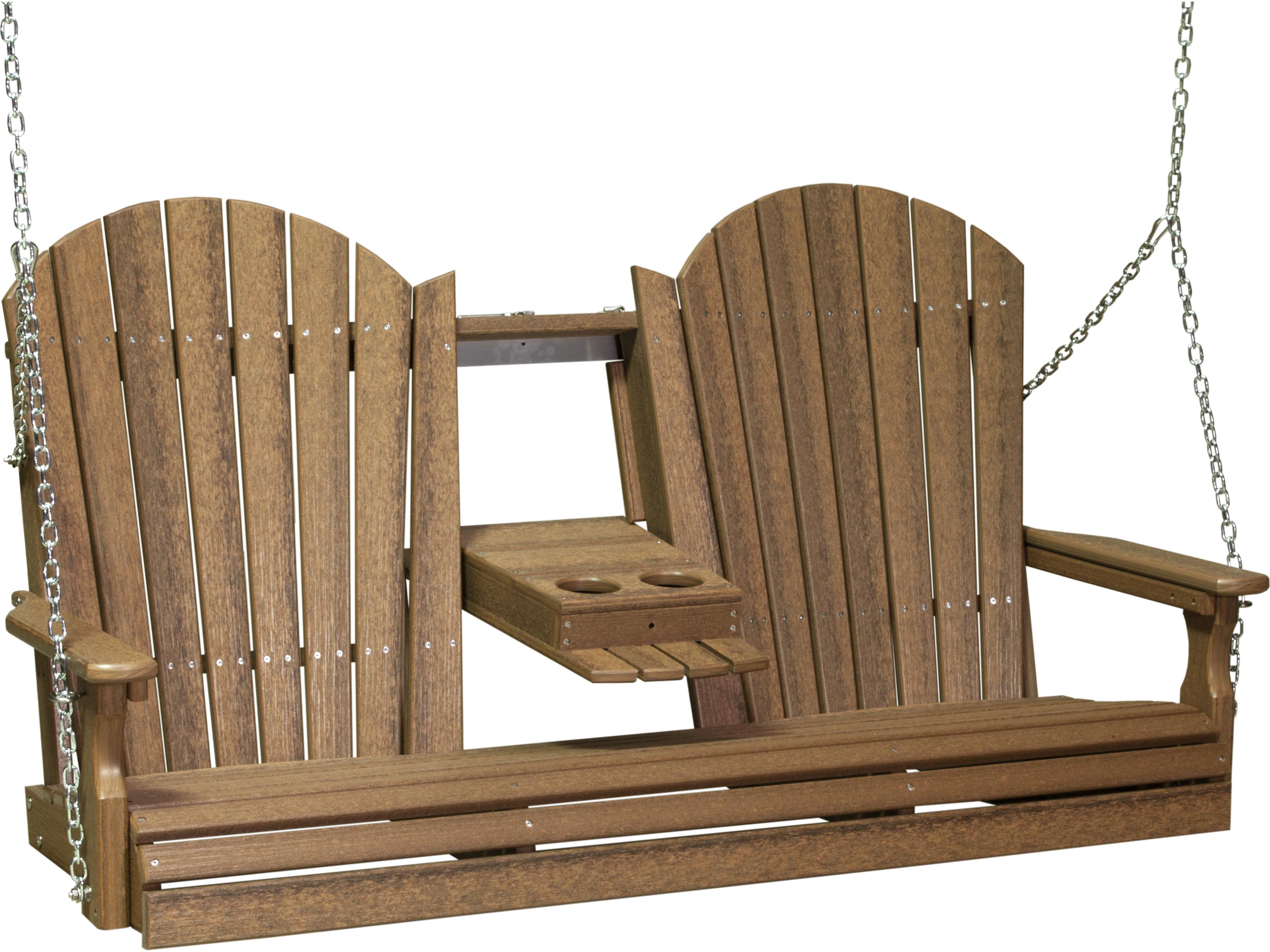 LuxCraft Recycled Plastic 5' Adirondack Outdoor Patio Swing