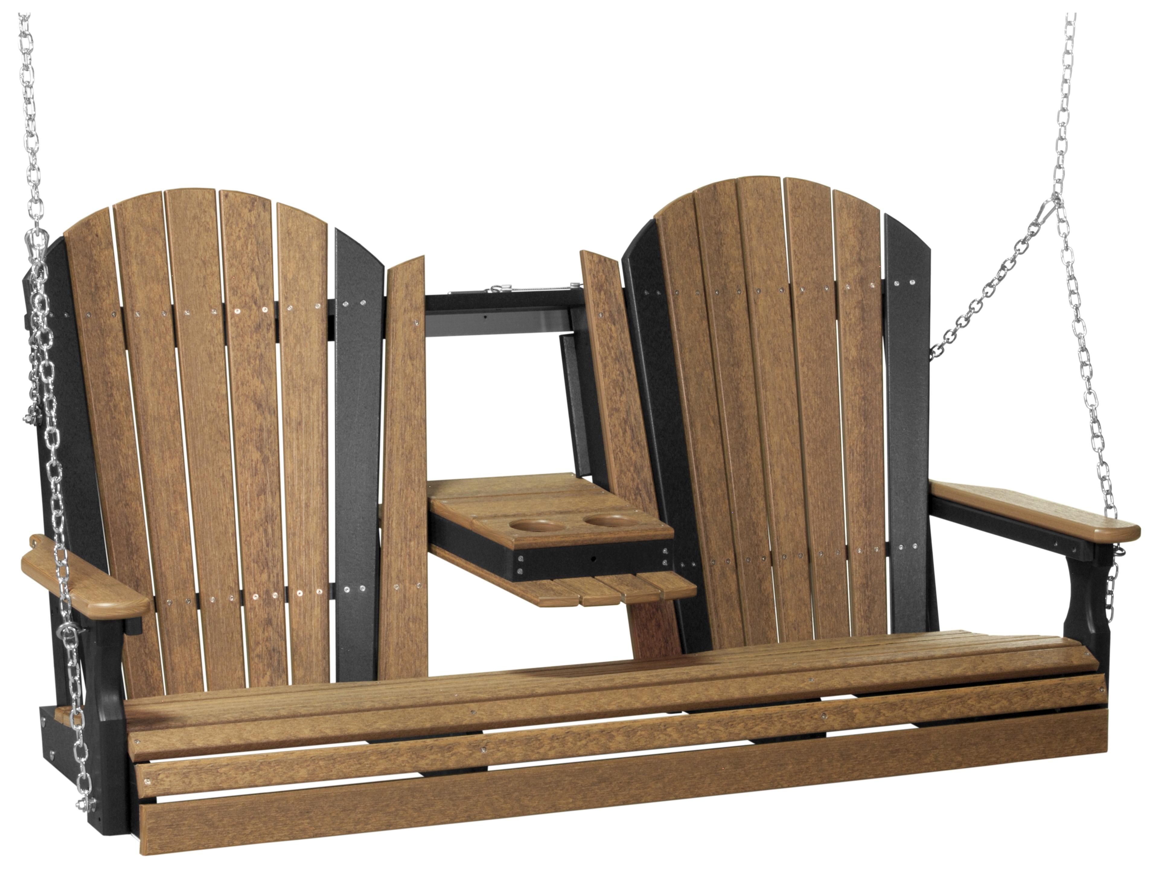 LuxCraft Recycled Plastic 5' Adirondack Outdoor Patio Swing
