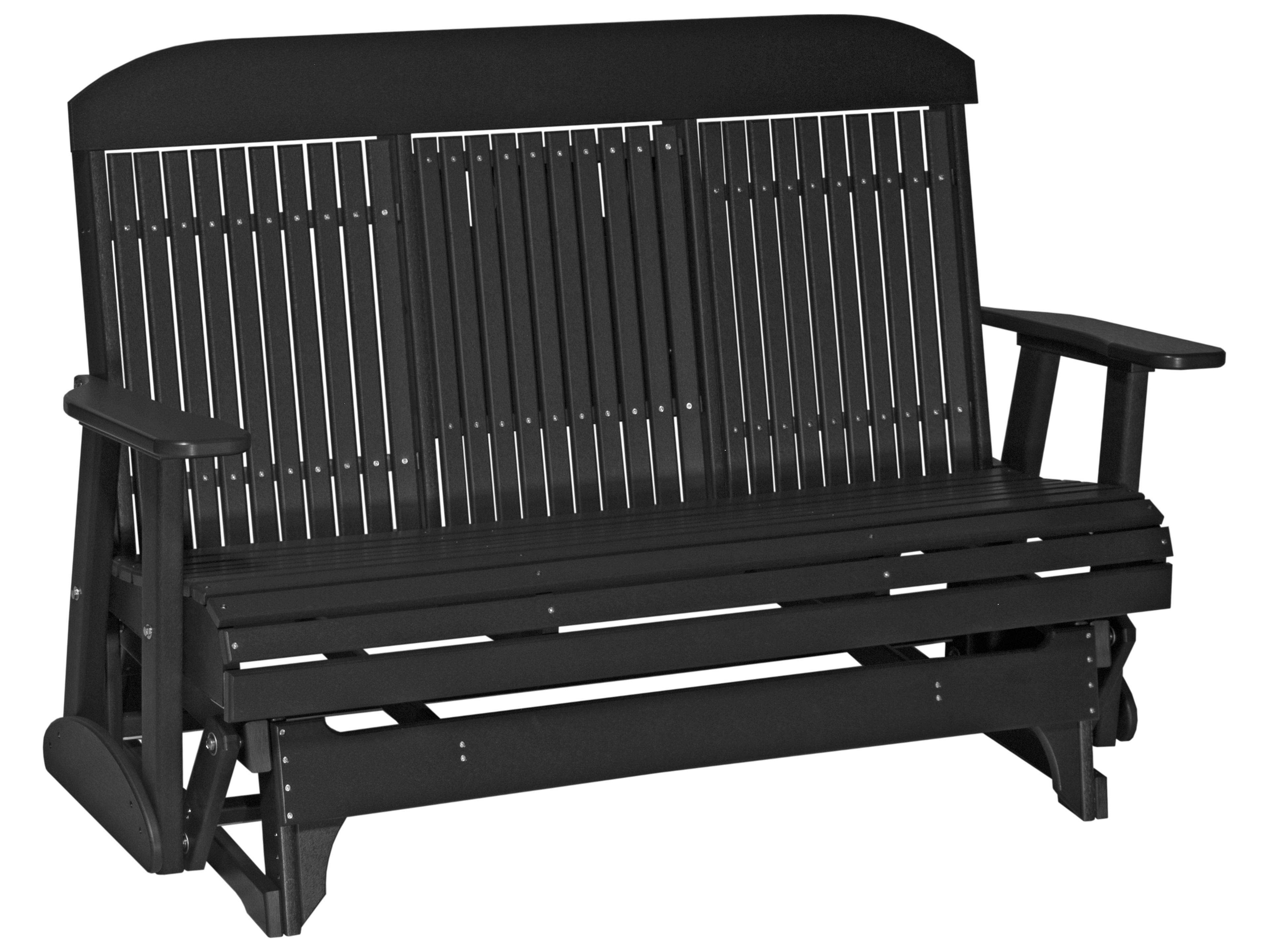 LuxCraft Recycled Plastic Classic Glider Outdoor Patio Loveseat