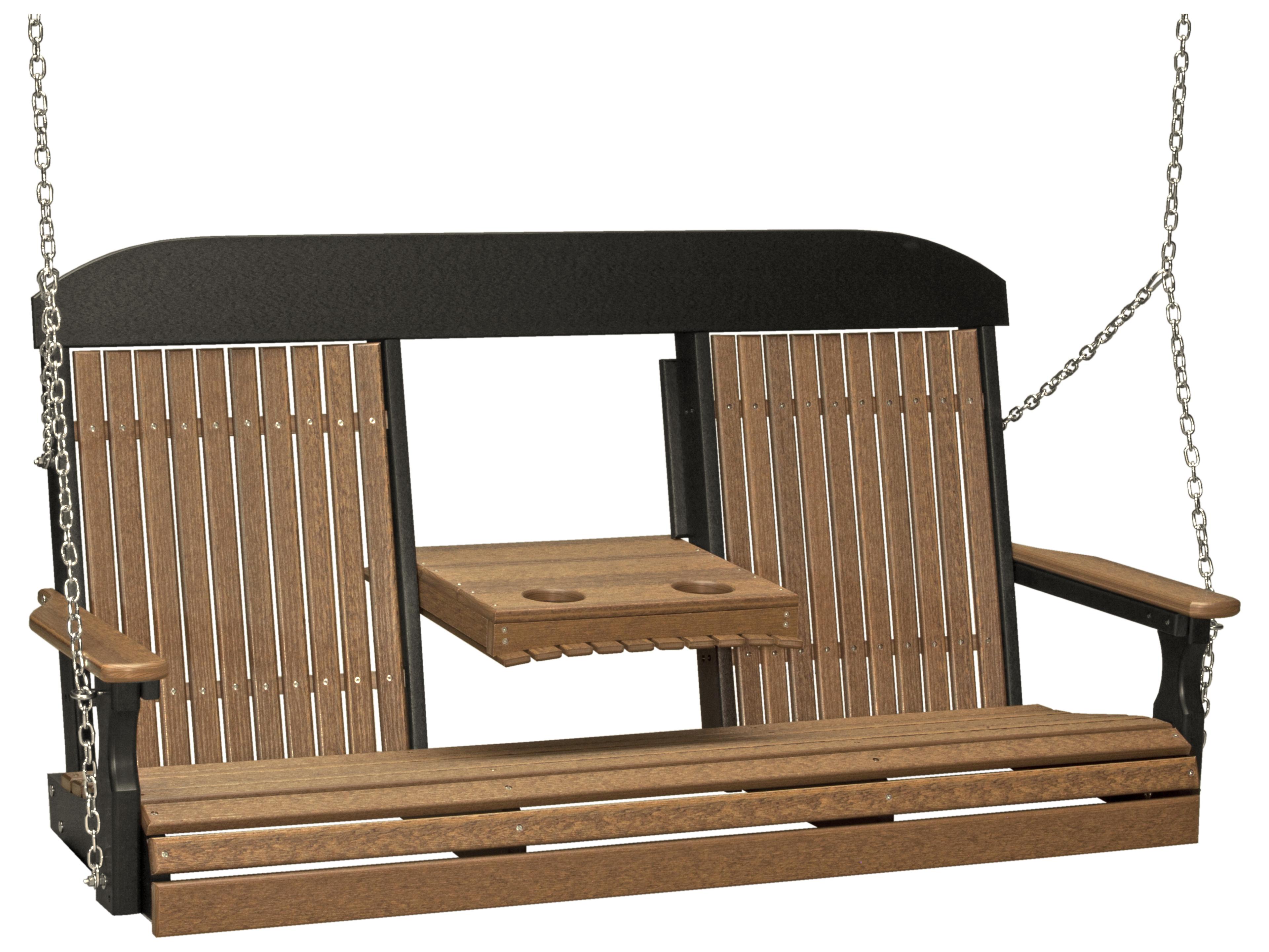 LuxCraft Recycled Plastic 5' Classic Outdoor Patio Swing