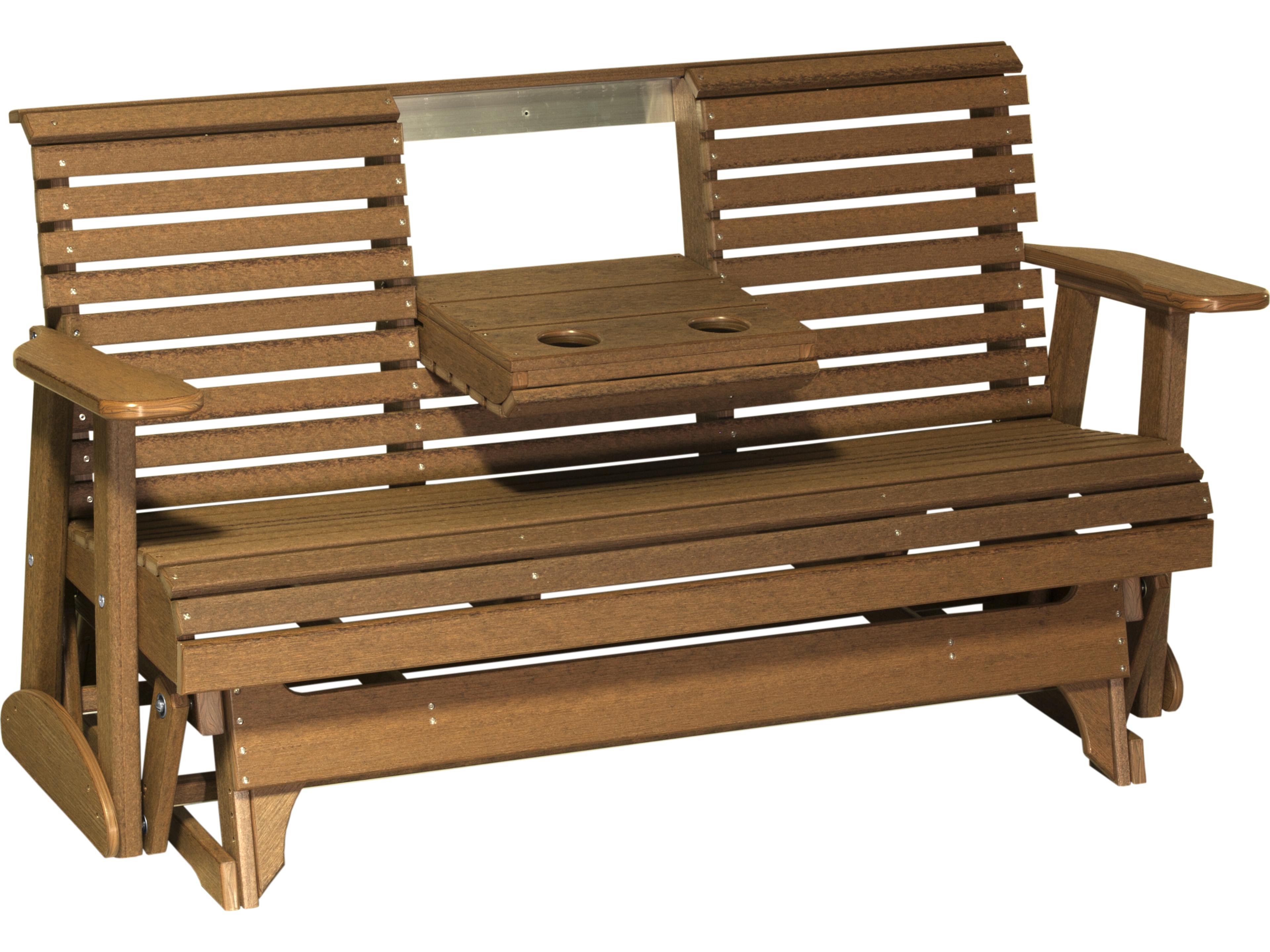 LuxCraft Recycled Plastic Plain Glider Patio Loveseat