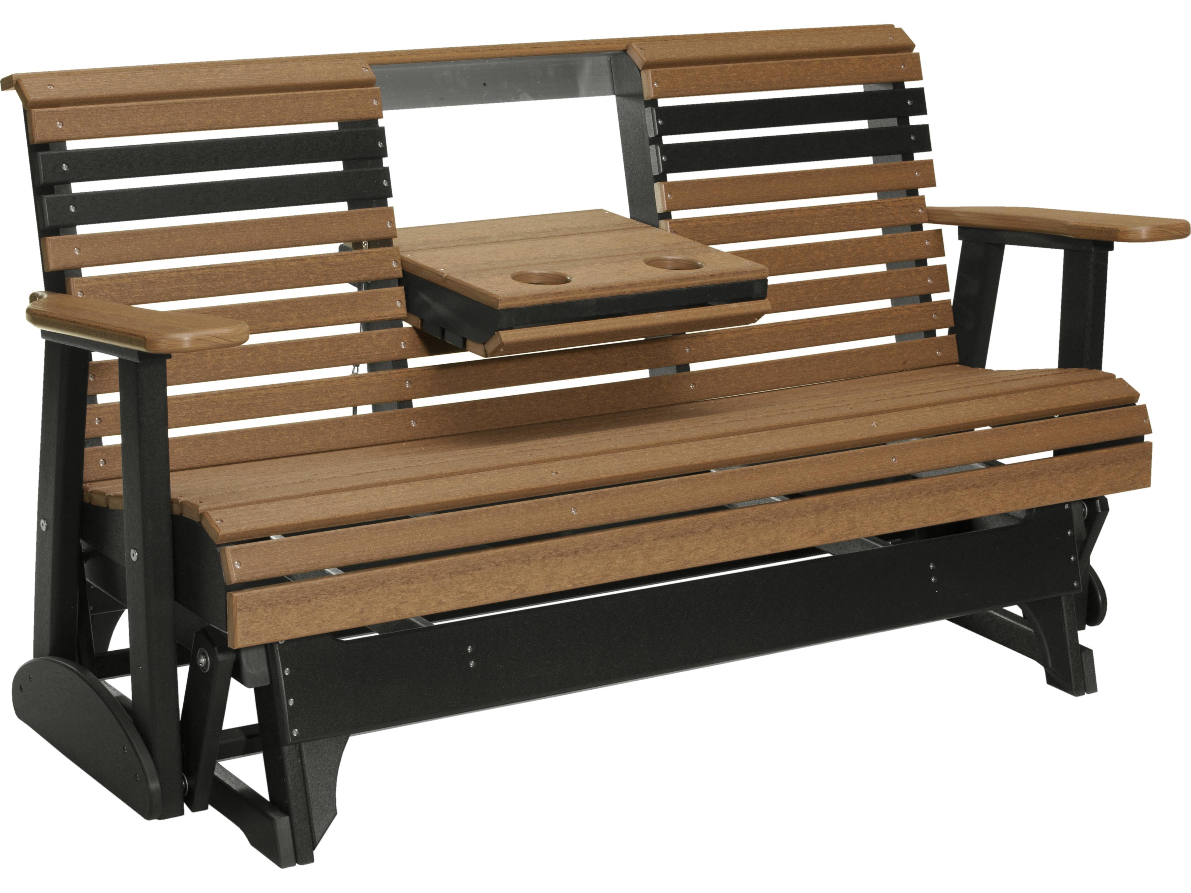 LuxCraft Recycled Plastic Plain Glider Patio Loveseat