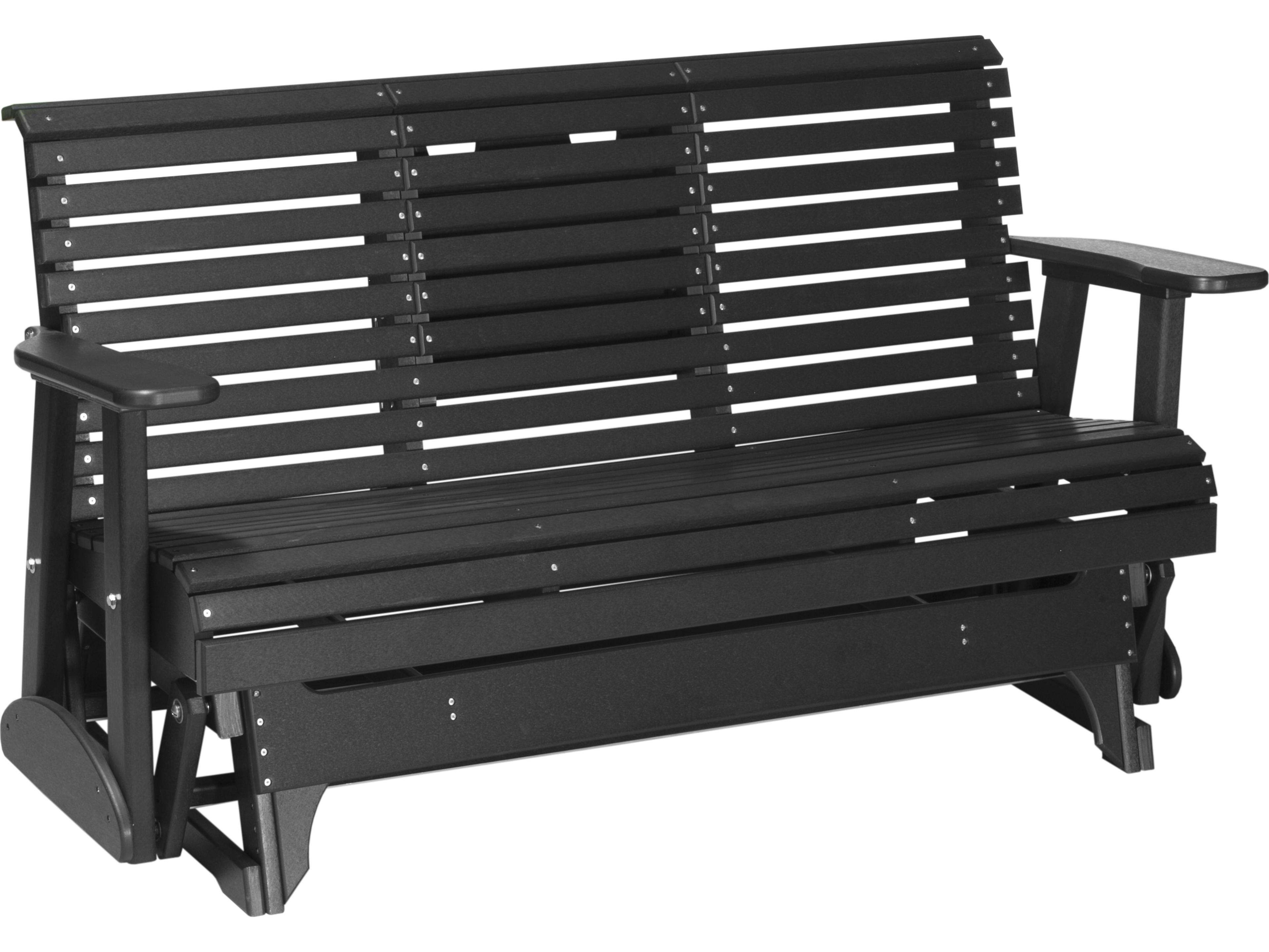 LuxCraft Recycled Plastic Plain Glider Patio Loveseat