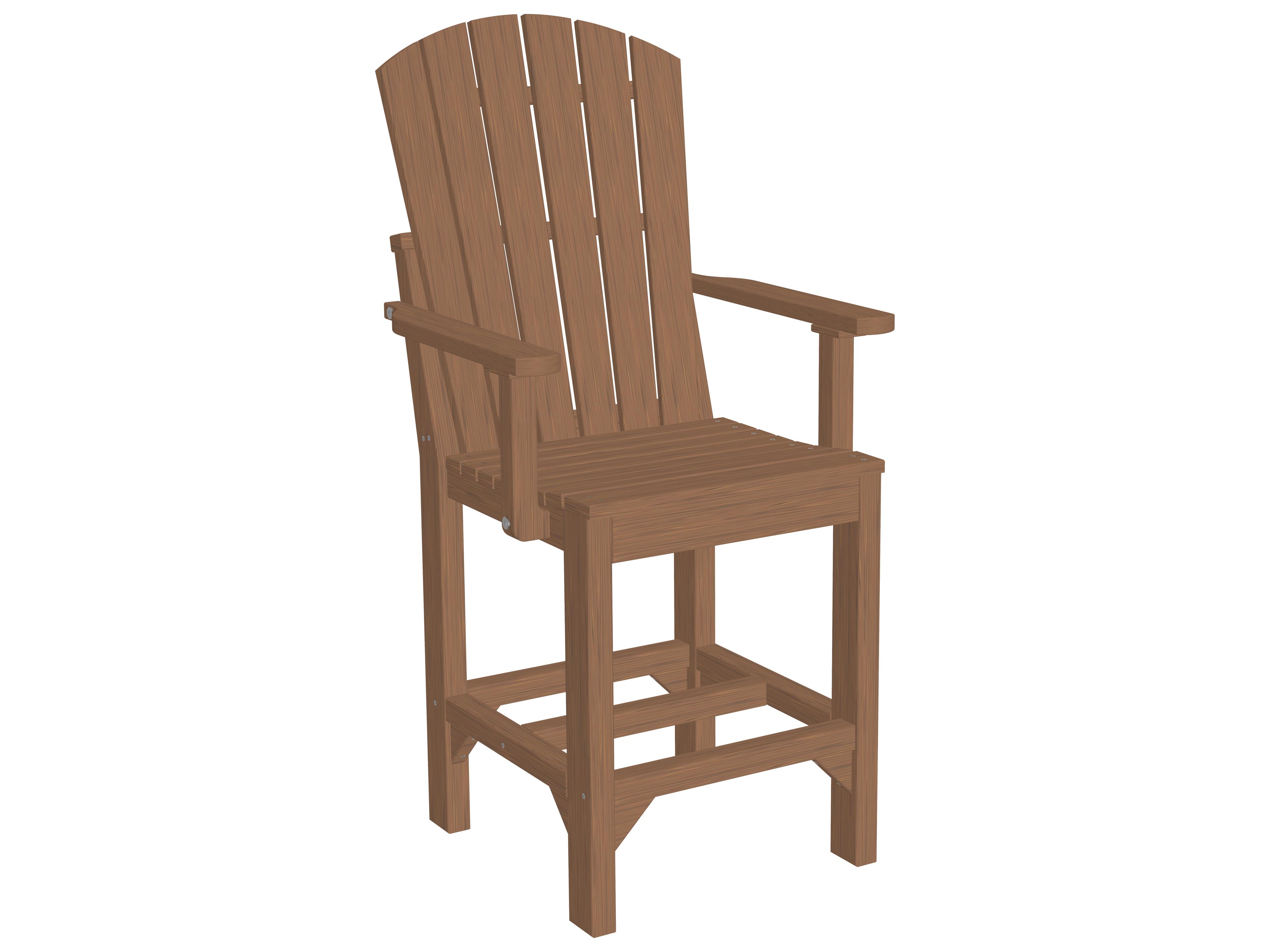 LuxCraft Recycled Plastic Adirondack Counter Height Arm Chair