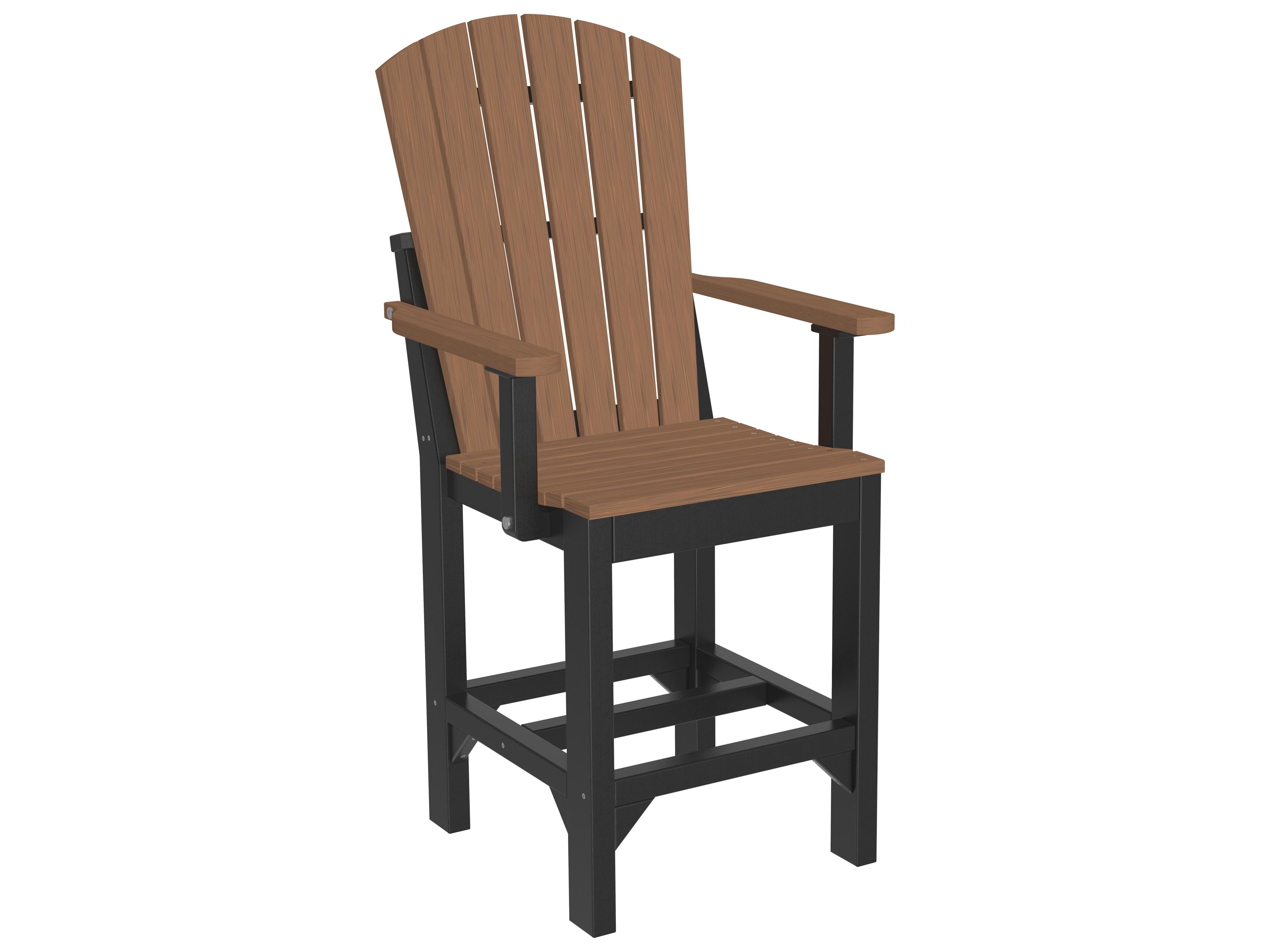 LuxCraft Recycled Plastic Adirondack Counter Height Arm Chair