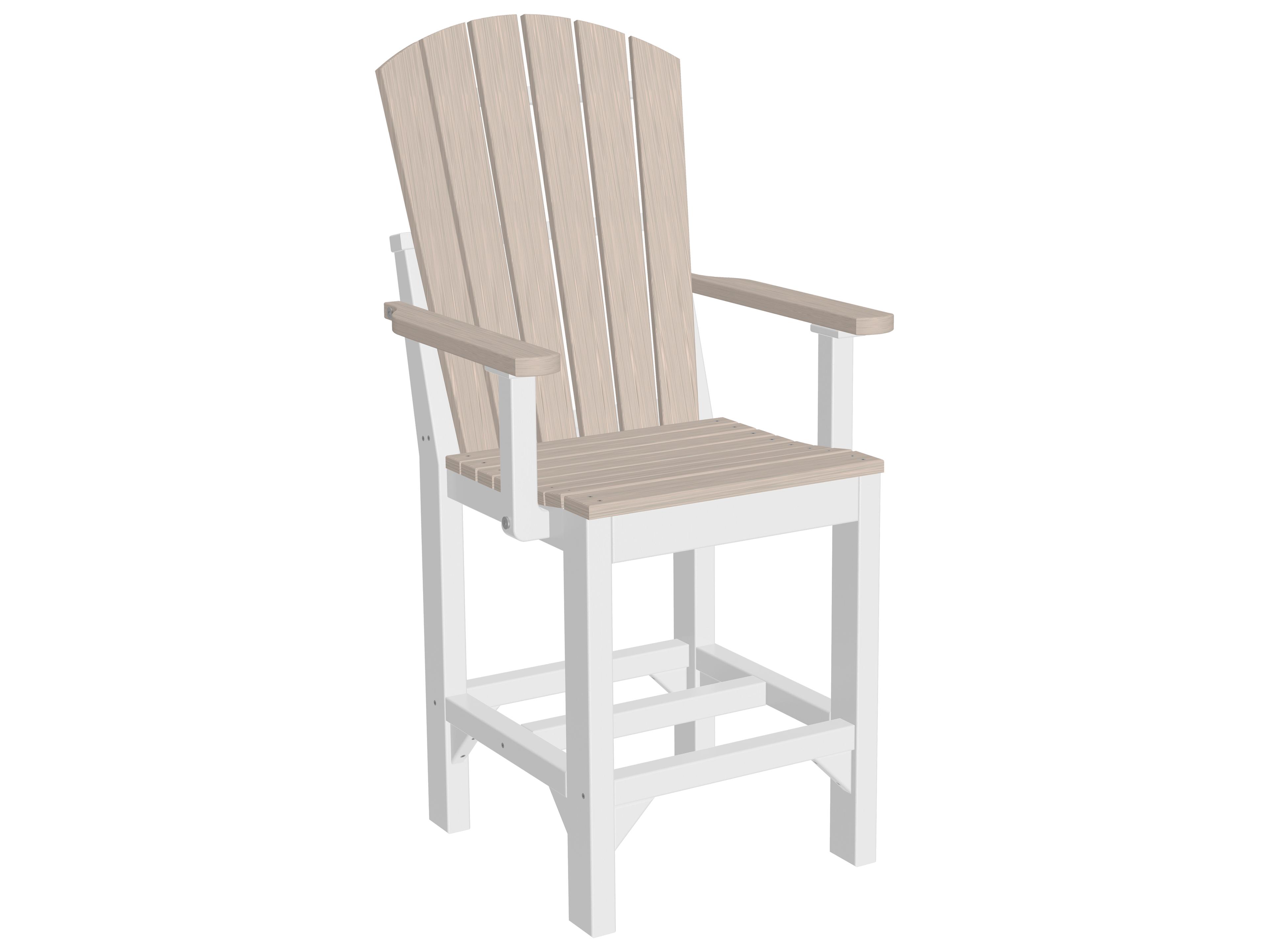 LuxCraft Recycled Plastic Adirondack Counter Height Arm Chair