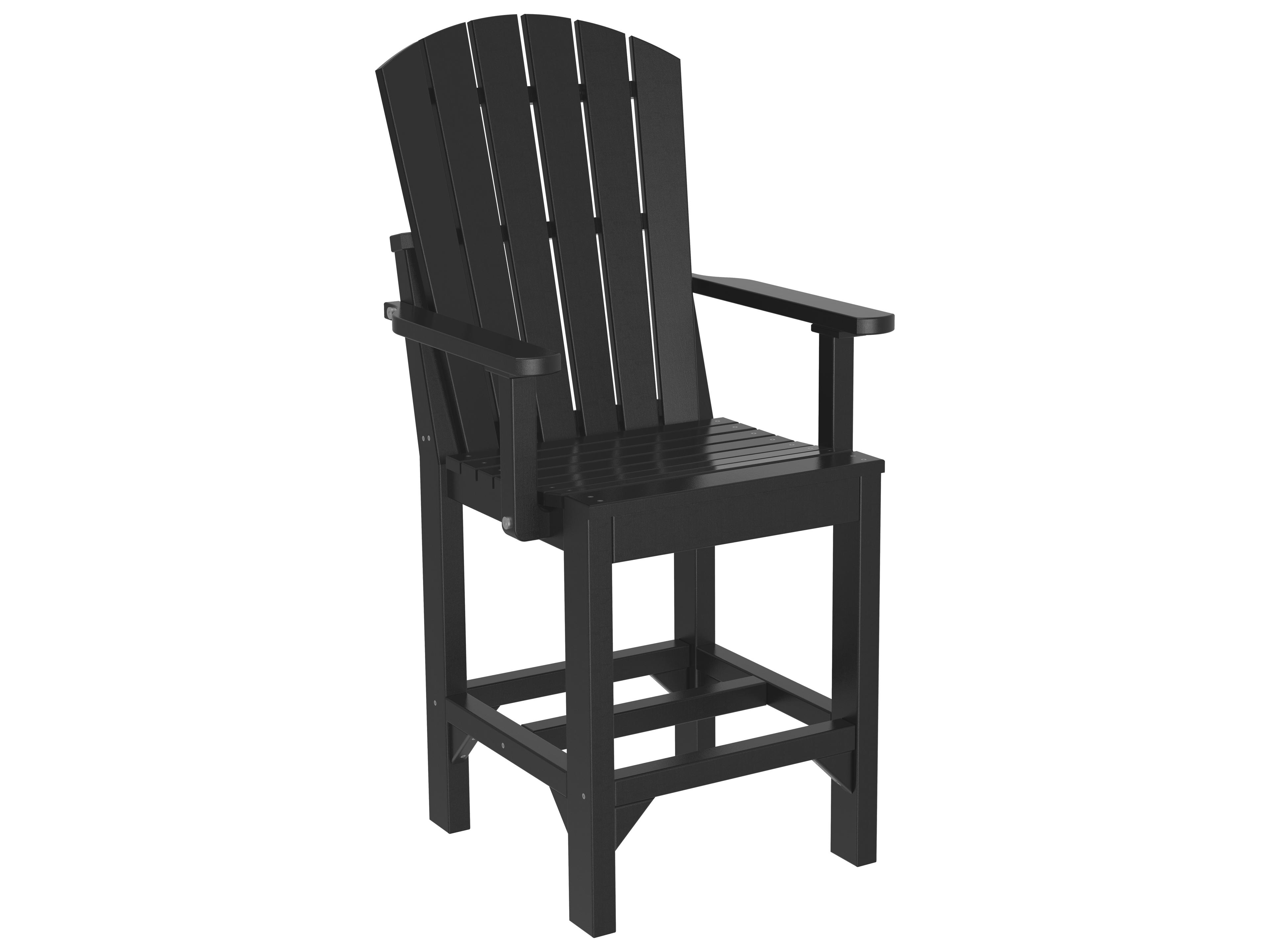 LuxCraft Recycled Plastic Adirondack Counter Height Arm Chair