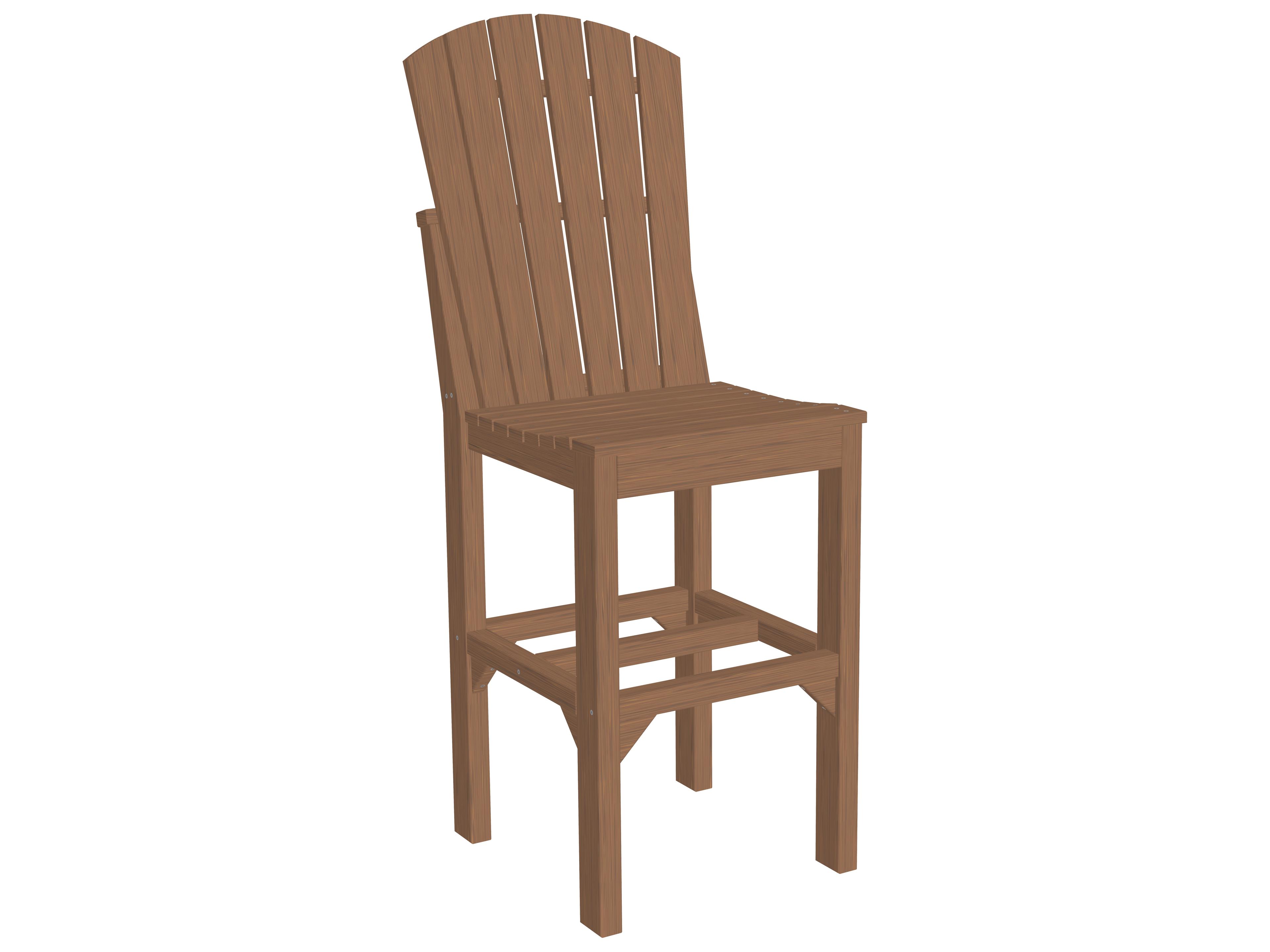 LuxCraft Recycled Plastic Adirondack Bar Height Side Patio Chair