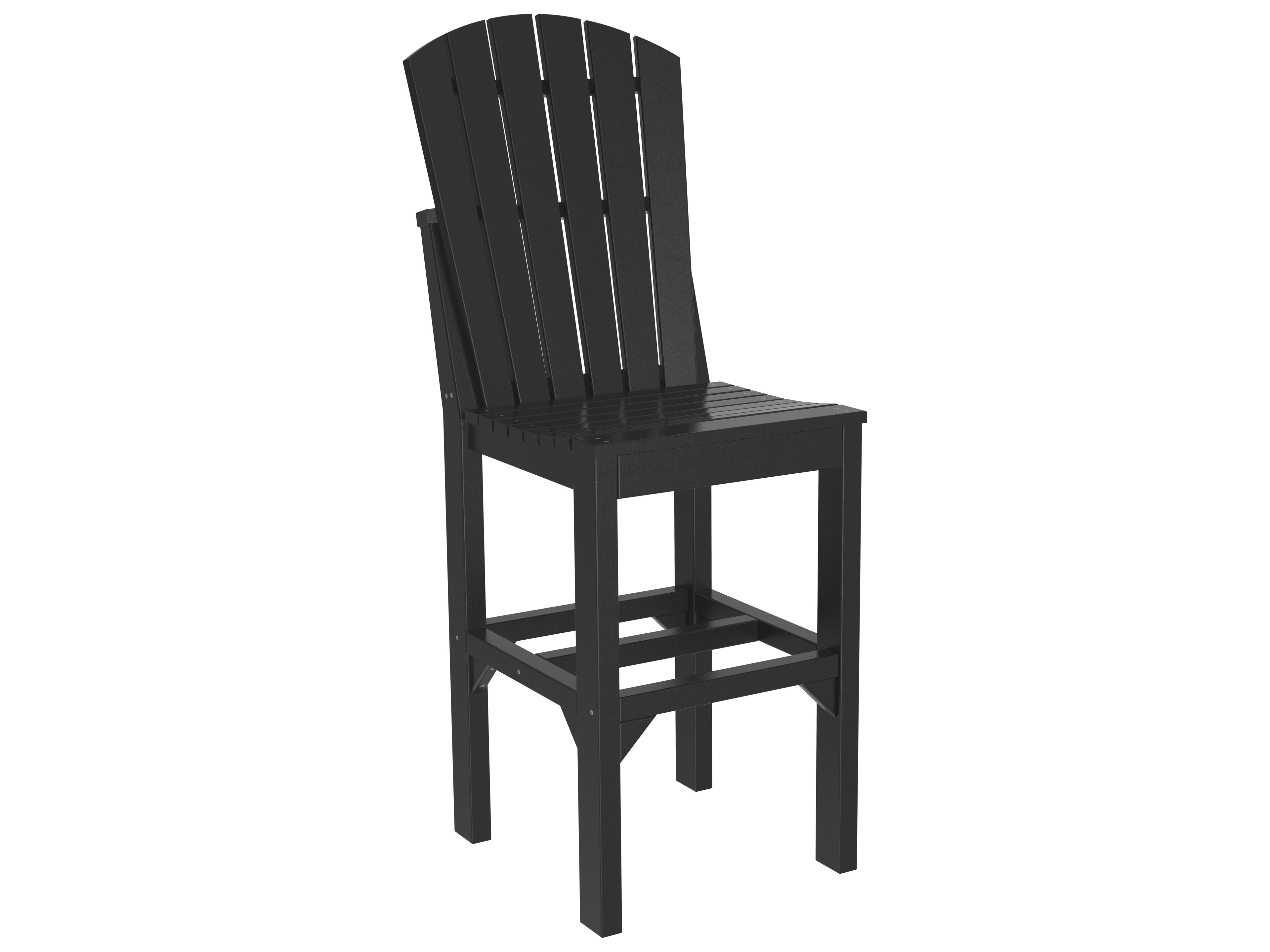 LuxCraft Recycled Plastic Adirondack Bar Height Side Patio Chair