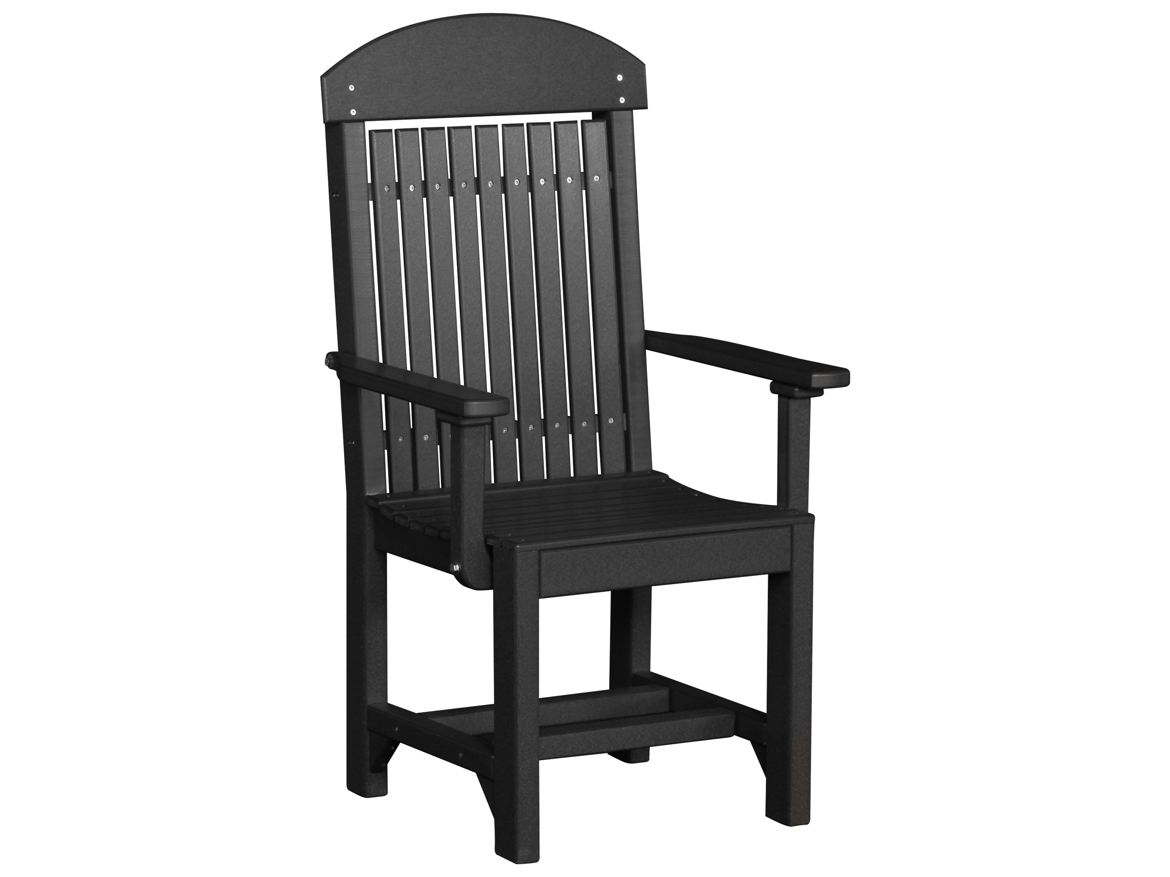 LuxCraft Recycled Plastic Classic Dining Height Arm Chair