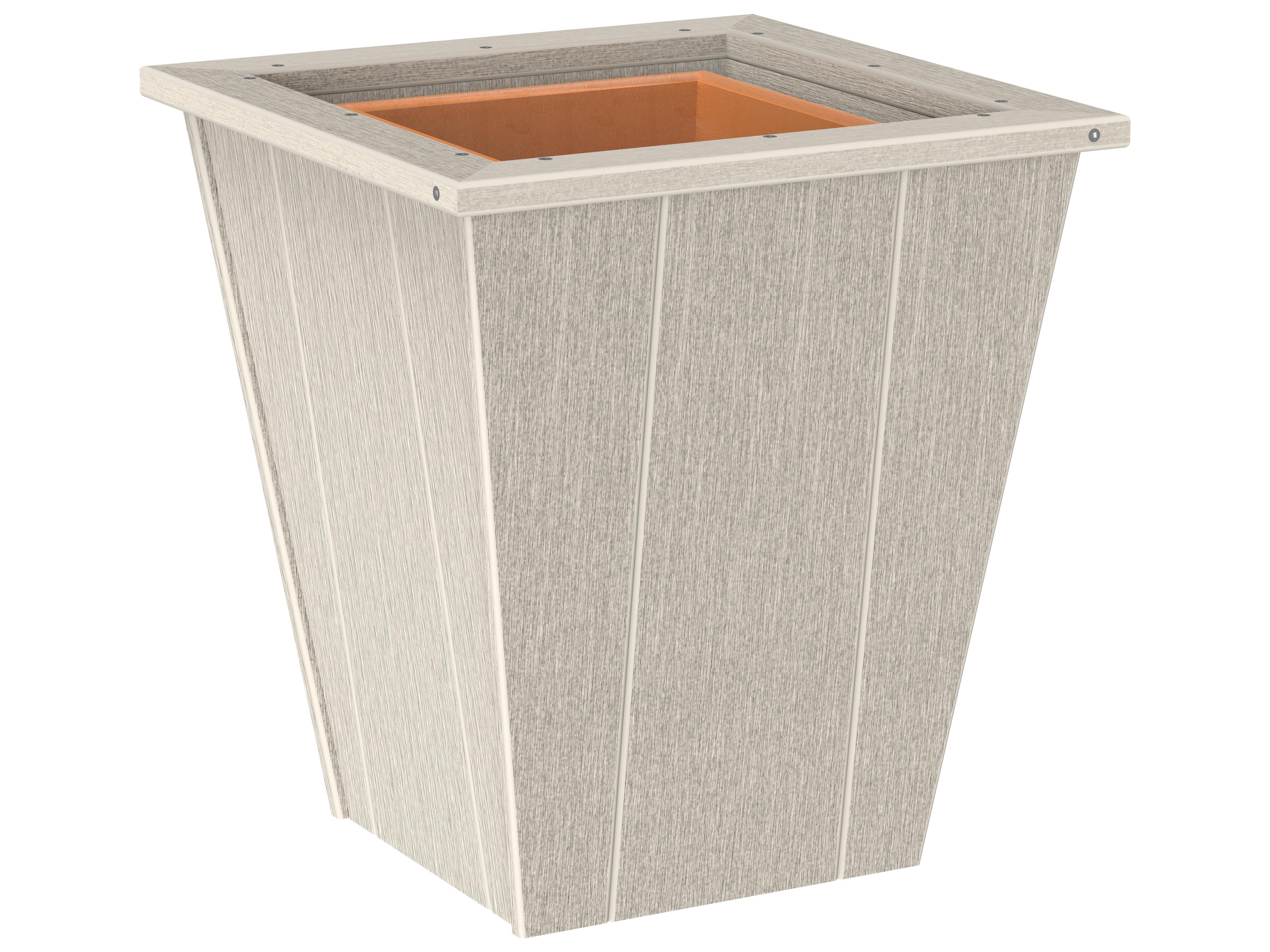 LuxCraft Recycled Plastic Elite 18" Square Planter