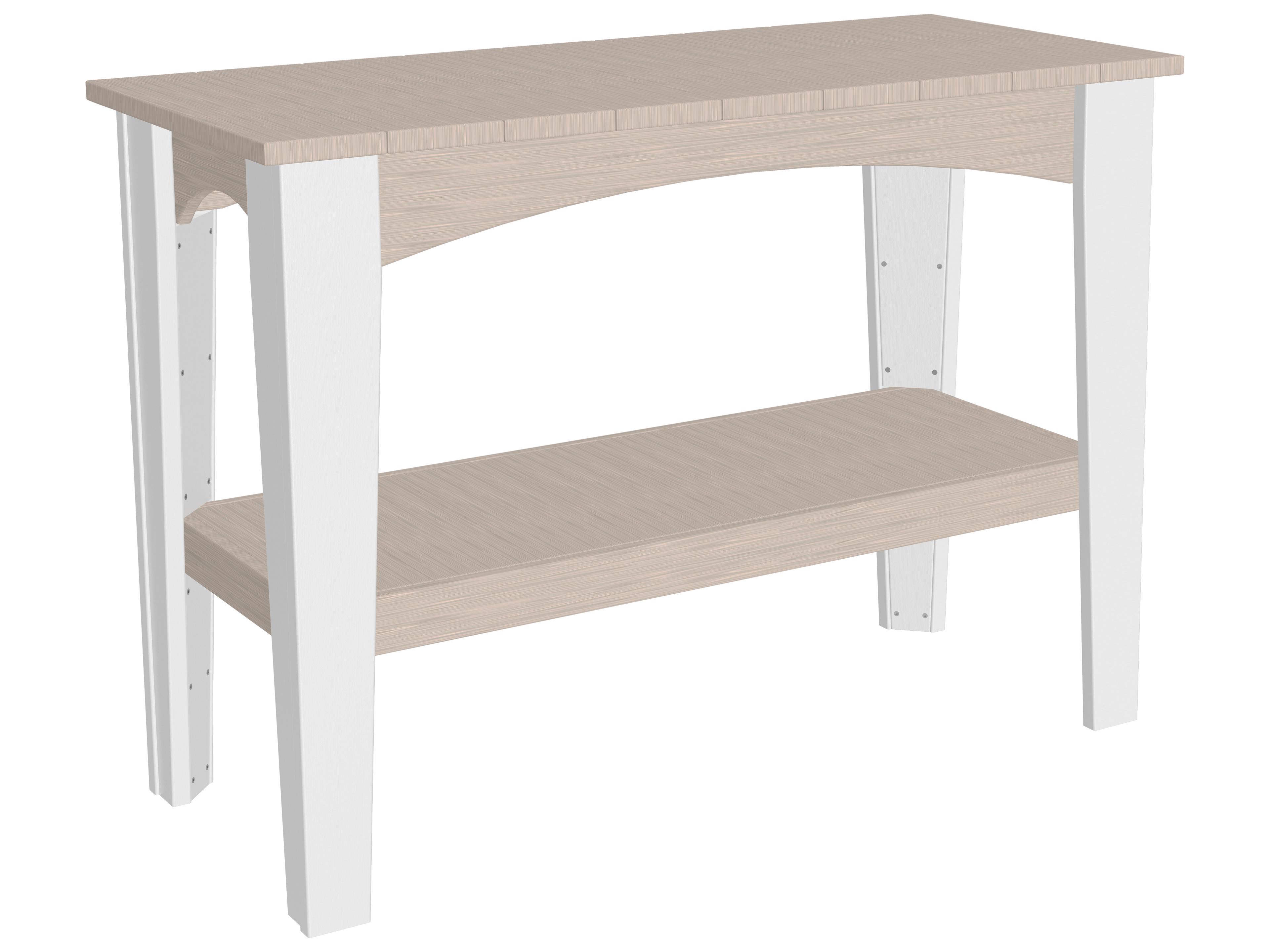 LuxCraft Recycled Plastic Rectangular Island Outdoor Buffet Table