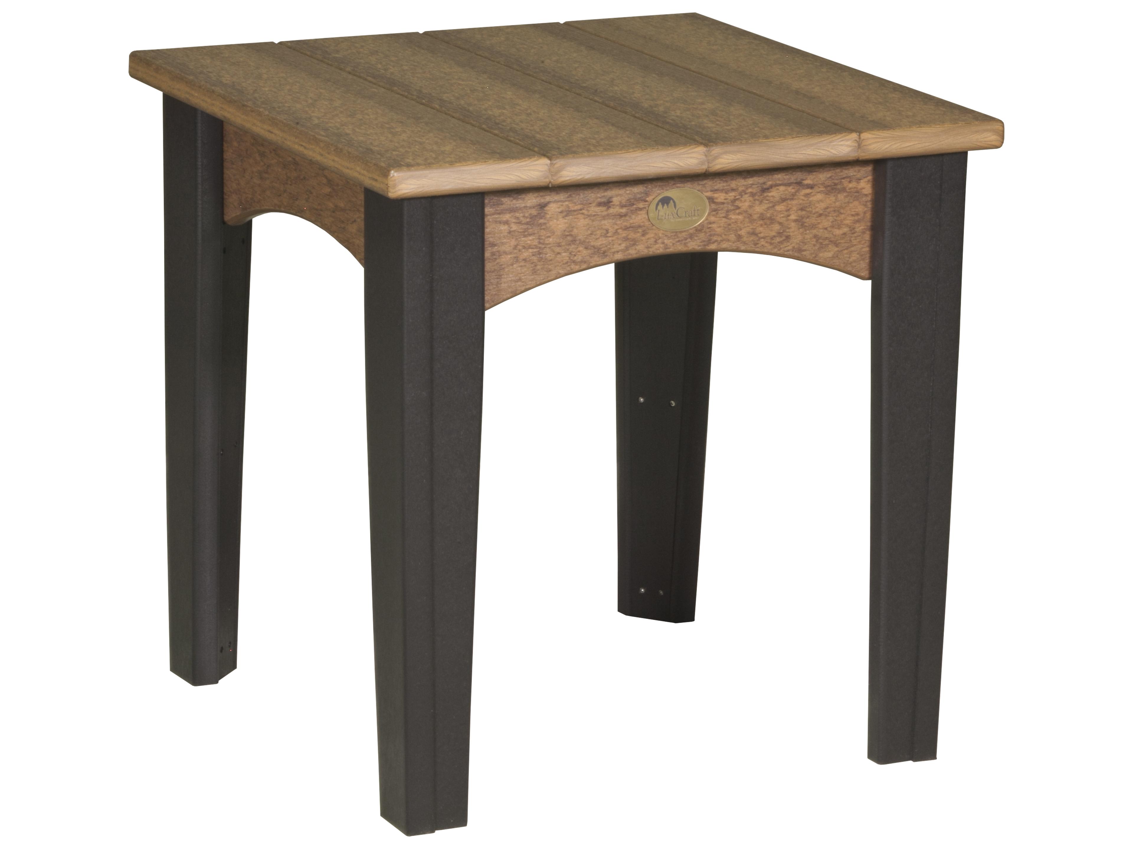 LuxCraft Recycled Plastic Square Island Outdoor Patio End Table